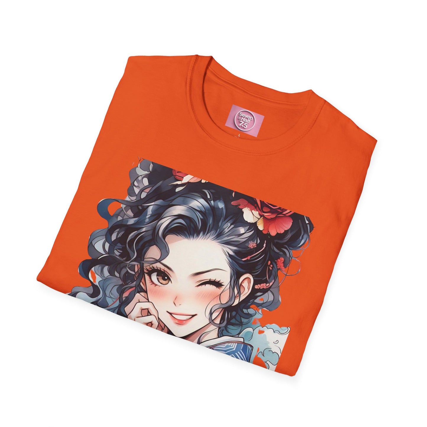 Stylish Unisex Softstyle T-Shirt - Charming Kimono Girl Design