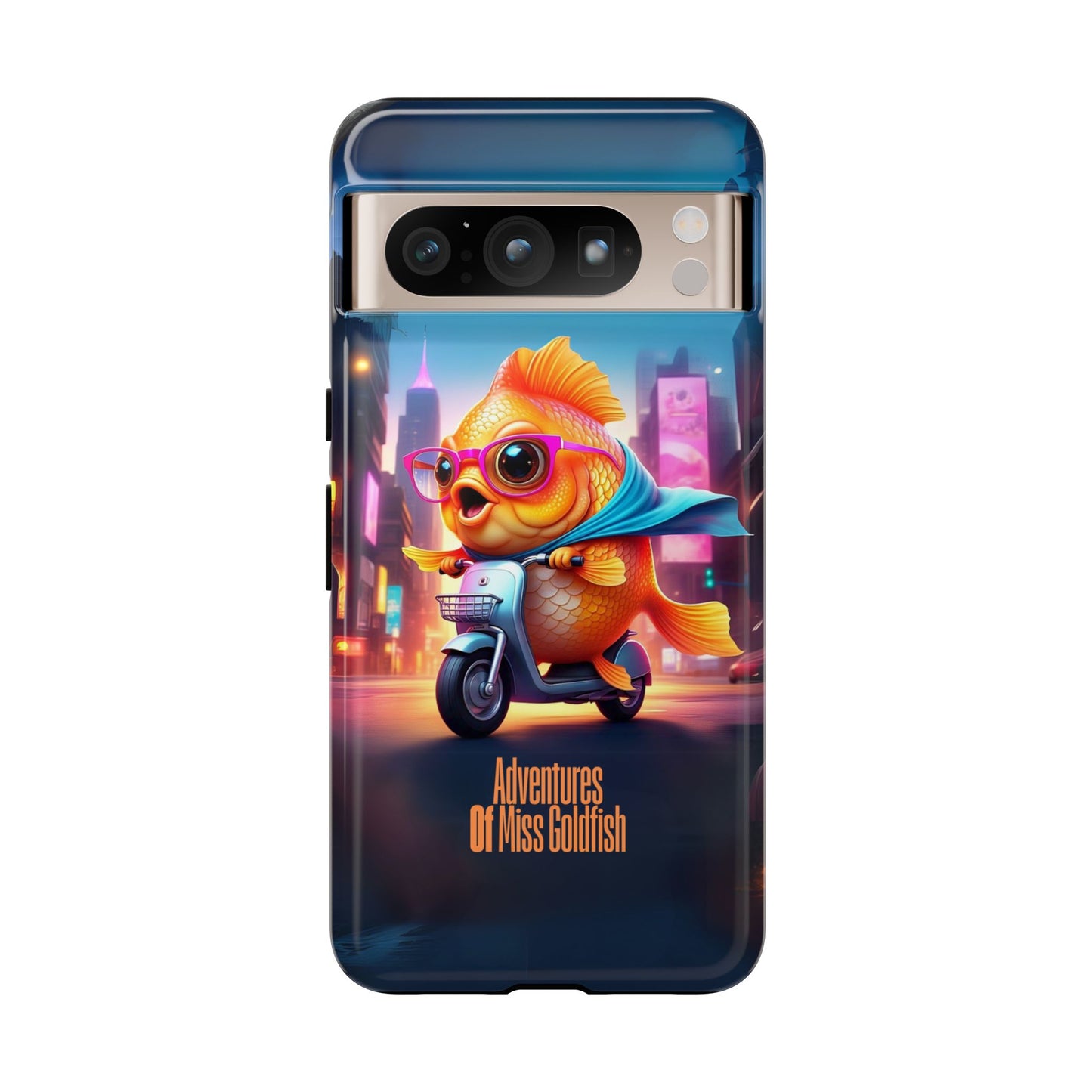 Adventures of Miss Goldfish Phone Case - Fun & Colorful Tough Cover for Fish Lovers