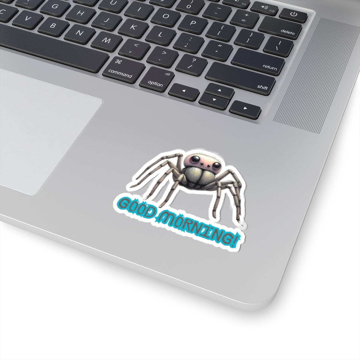 Cute Spider Good Morning Kiss-Cut Stickers | Fun & Whimsical Designs for Laptop, Journal, and More