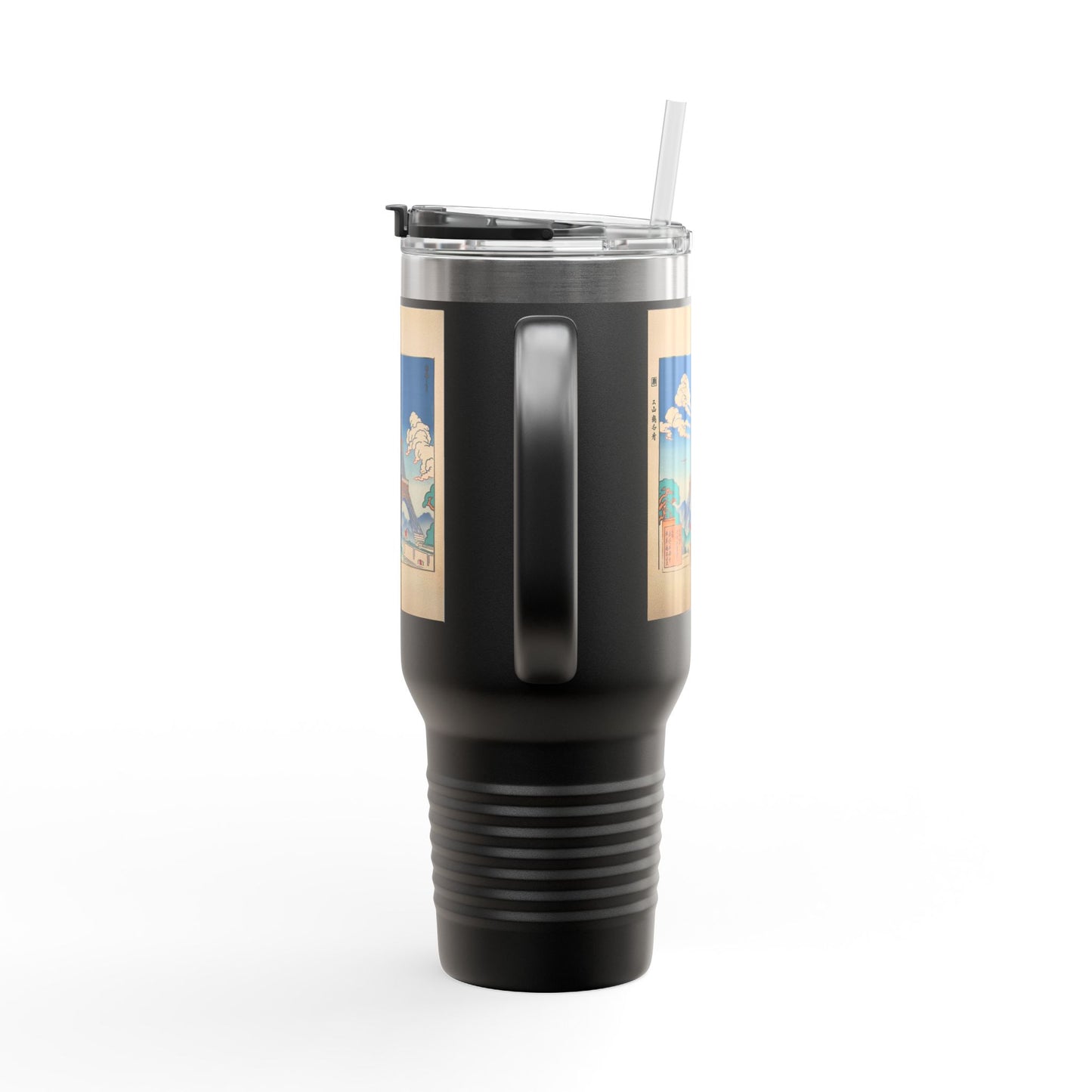 Vintage-Inspired Insulated Travel Mug - 40oz with Iconic Landmarks