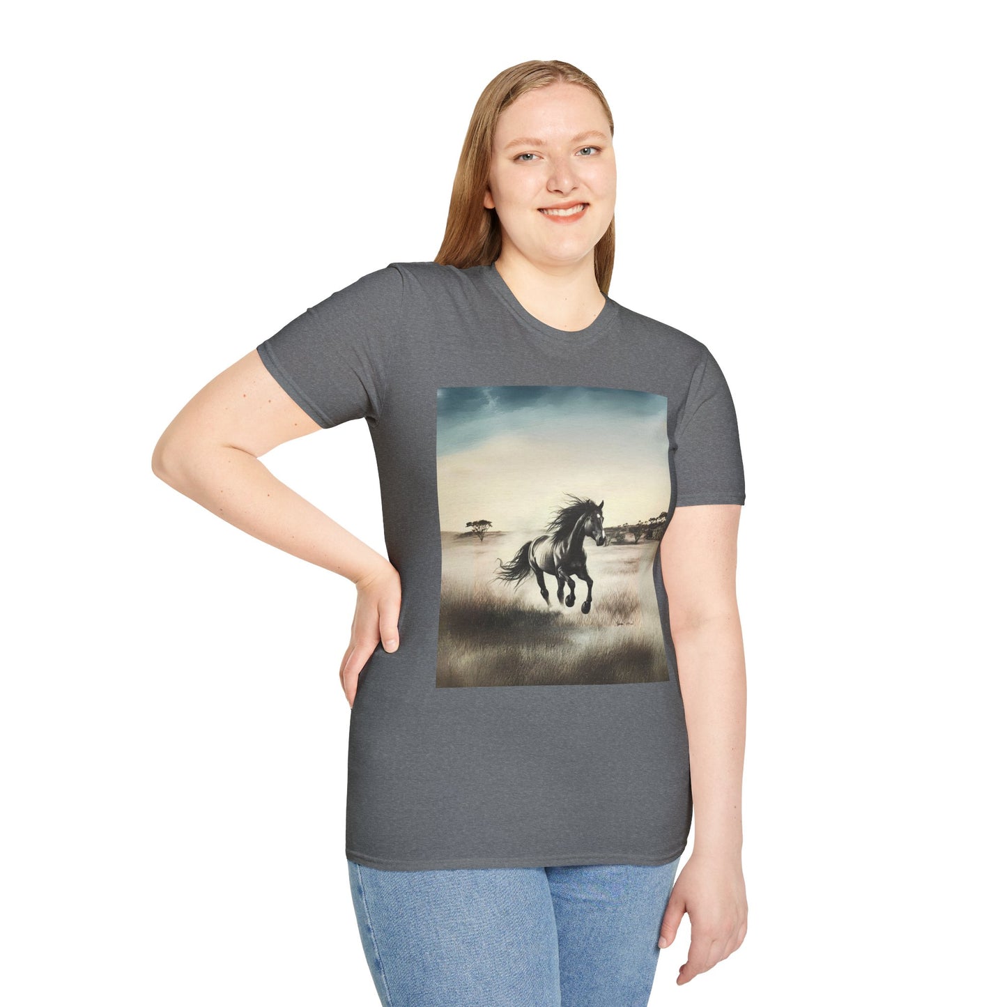 Majestic Horse Unisex Softstyle T-Shirt - Nature Inspired Graphic Tee