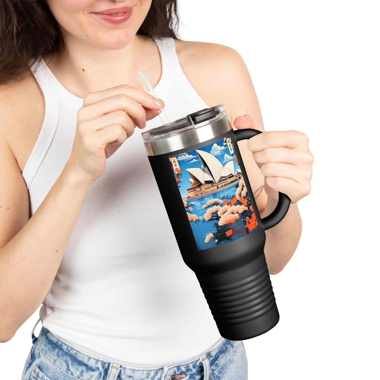 Stylish 40oz Insulated Travel Mug – Perfect for Adventure Seekers & Coffee Lovers!