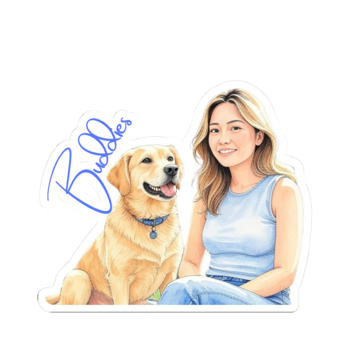 Pet & Owner Kiss-Cut Stickers - Friendship Art