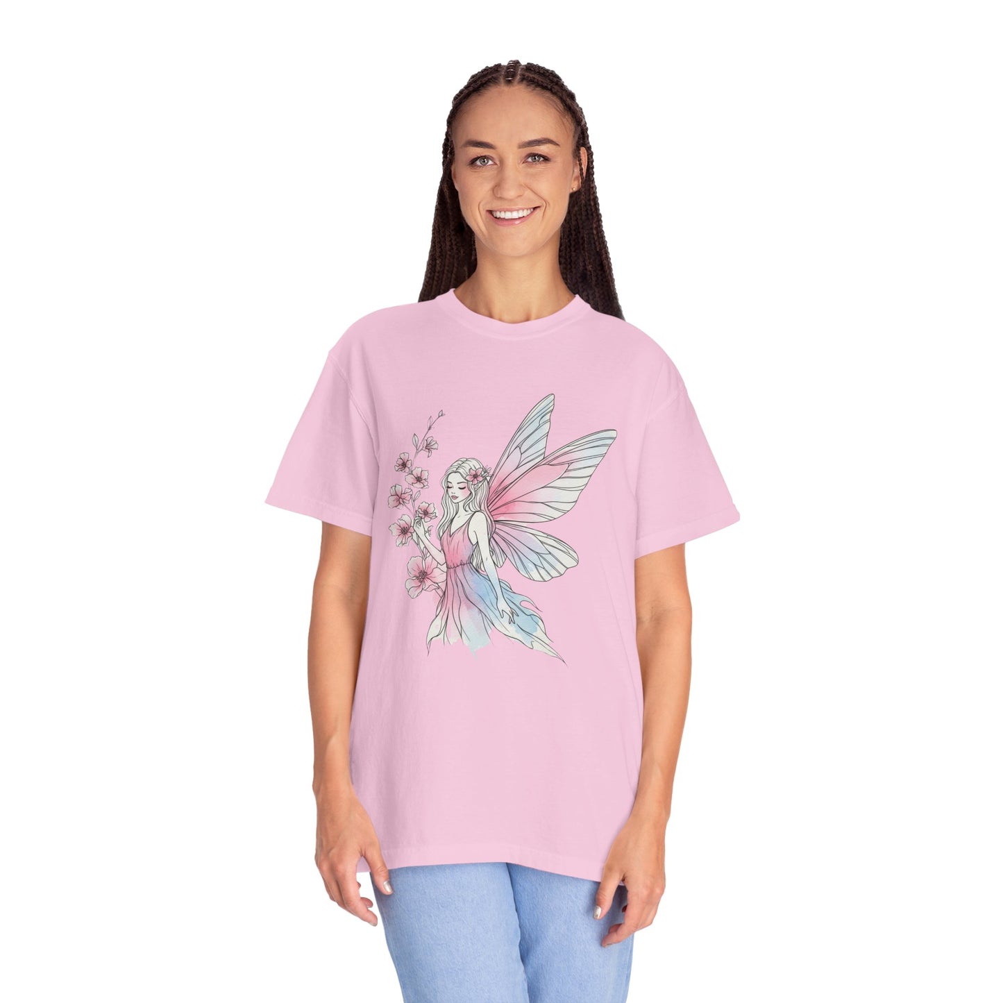Whimsical Fairy T-Shirt - Eco-Friendly Tee, Vintage Style Shirt, Gift for Her, Fairy Lovers Gift, Summer Apparel, Spring Fashion
