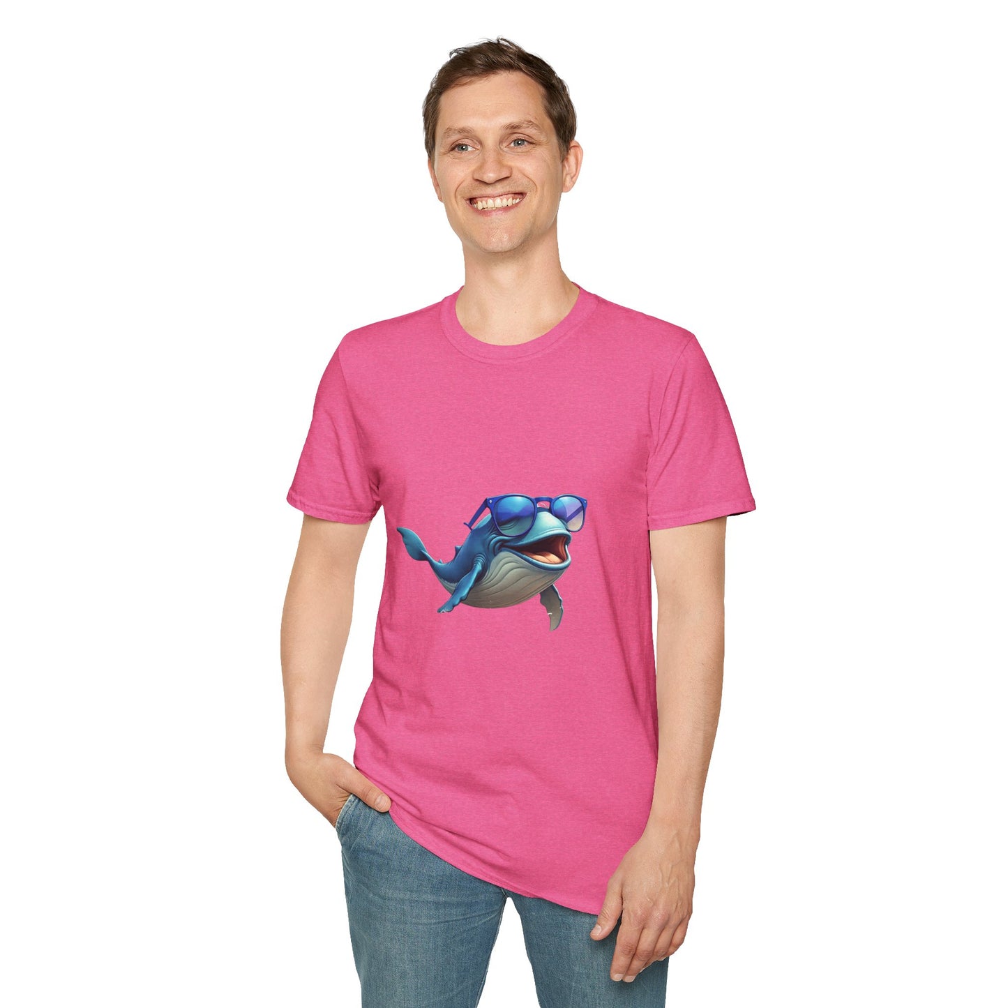 Cool Sunglasses Whale Unisex Softstyle T-Shirt