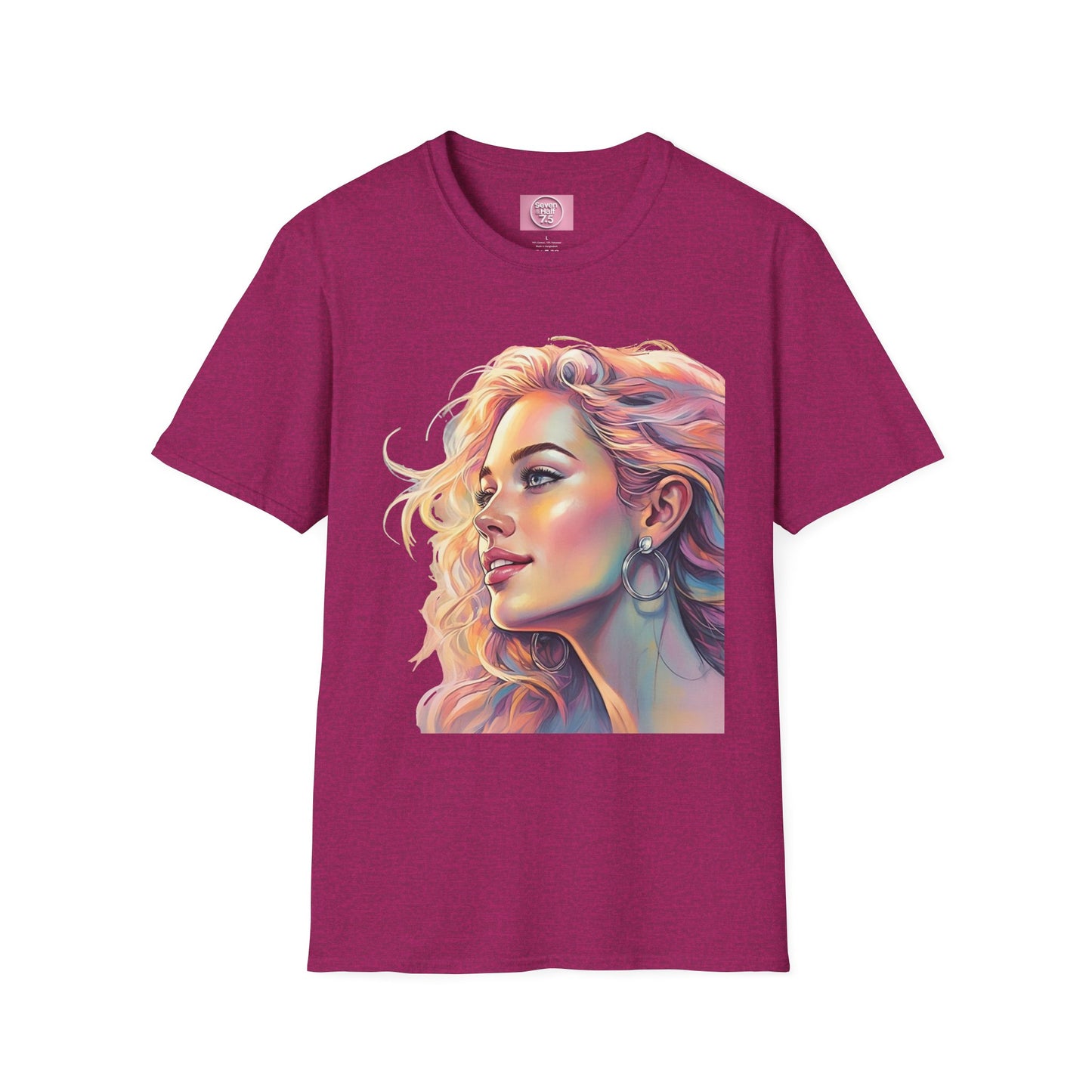 Artistic Women's Portrait T-Shirt - Women's Softstyle Tee for Creative Souls