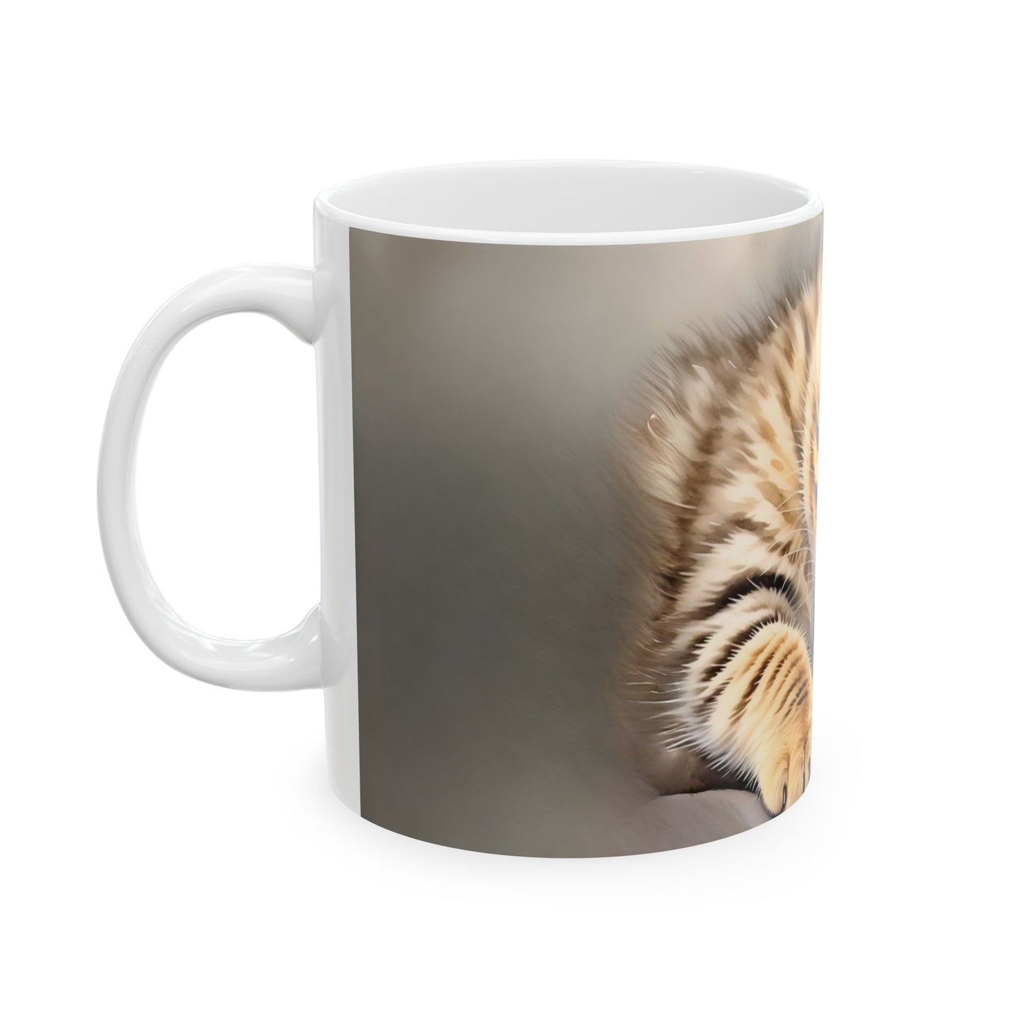 Cute Sleeping Cat Ceramic Mug - Cozy Cat Lover Gift (11oz, 15oz)