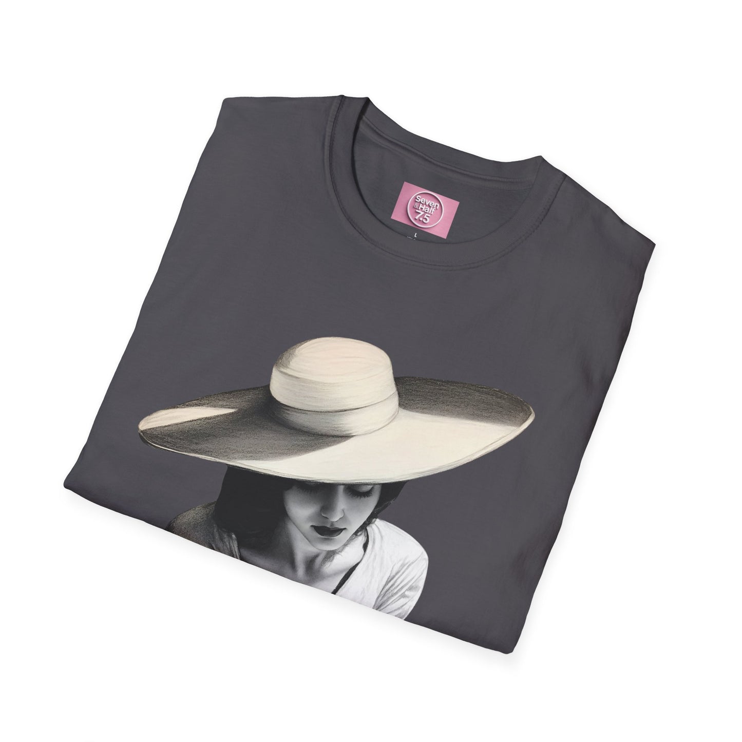 Artistic Women's Softstyle T-Shirt - Charcoal art Design