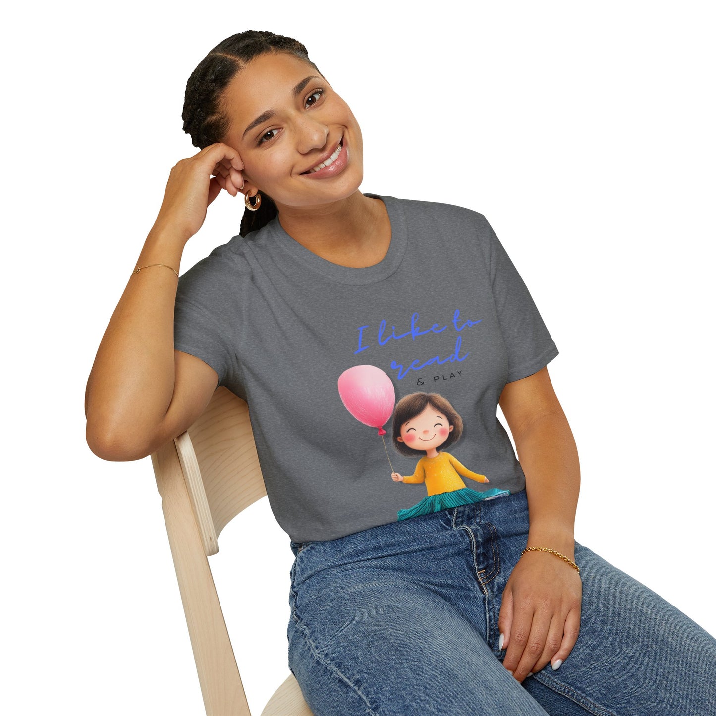 Women's Fun T-Shirt - "I Like to Read & Play"