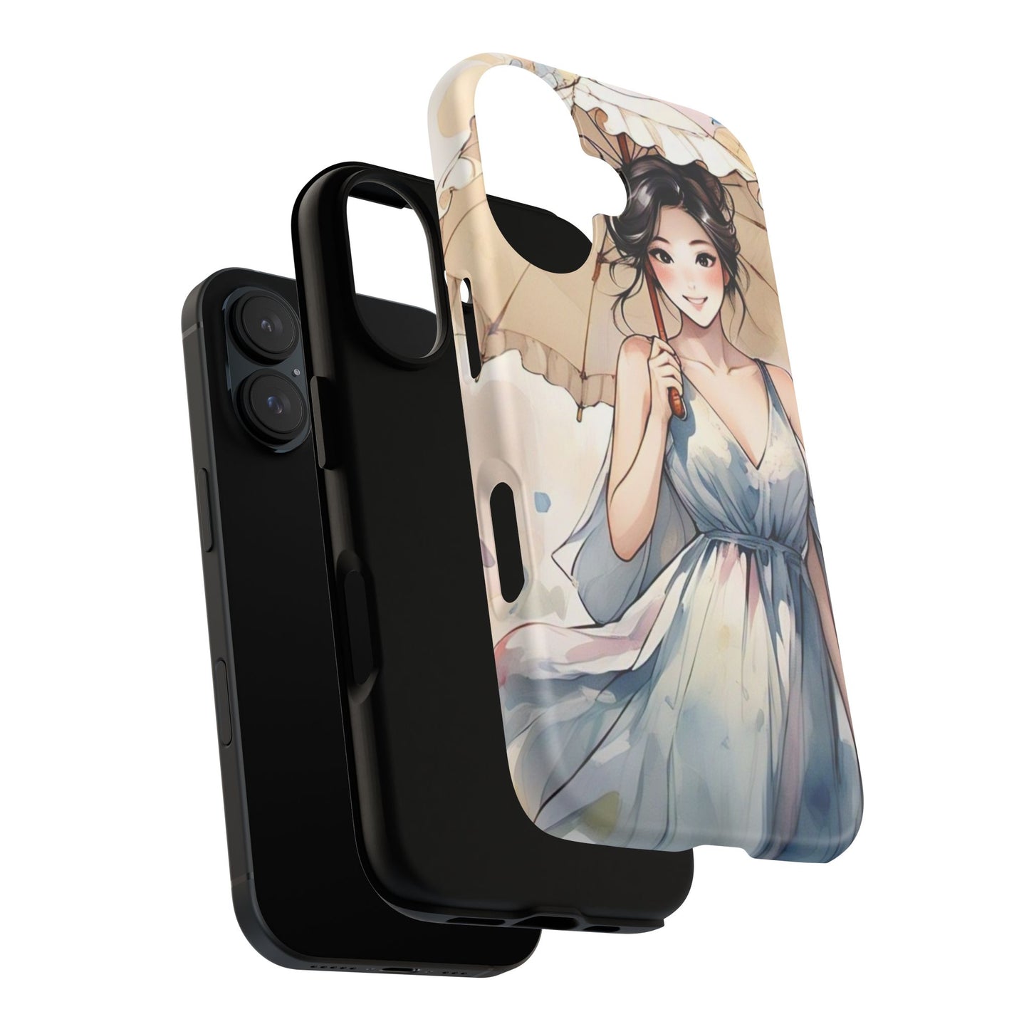 Elegant Floral Phone Case with Umbrella Design