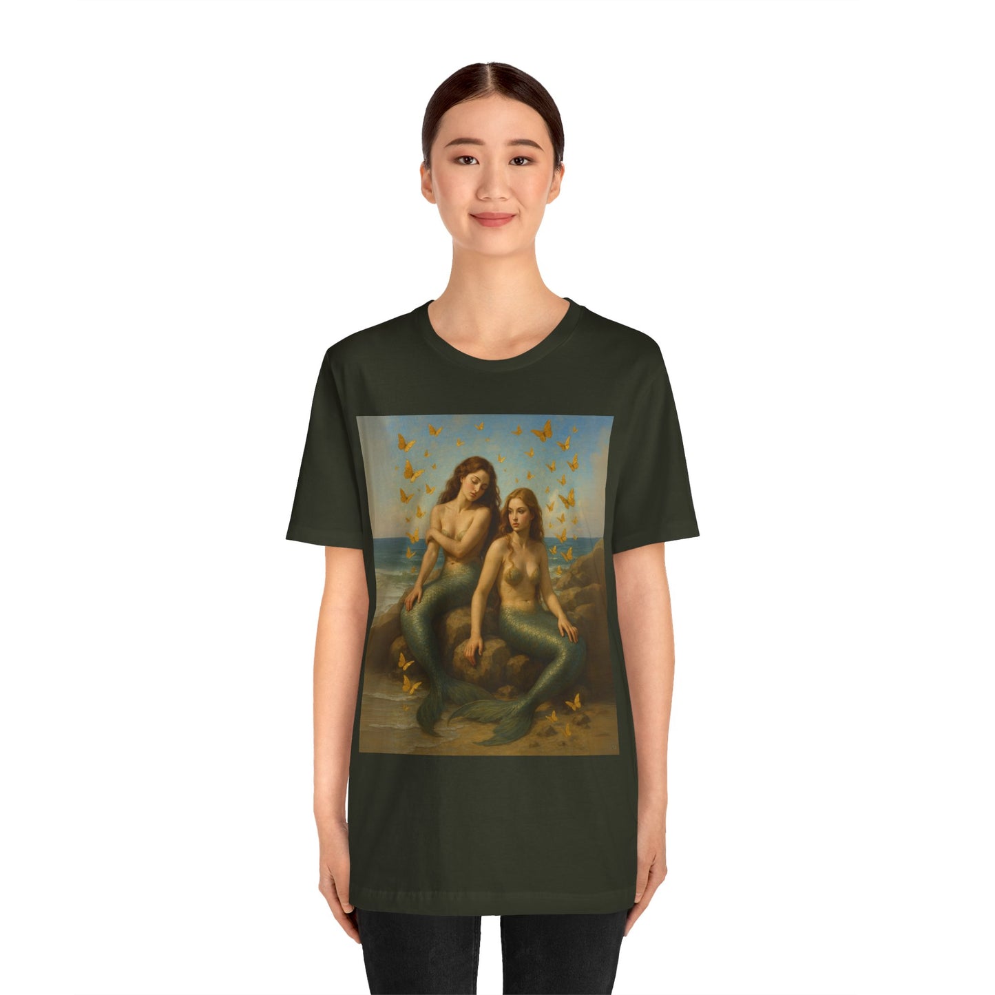 Mermaid Goddess Tee - Artistic Short Sleeve Shirt