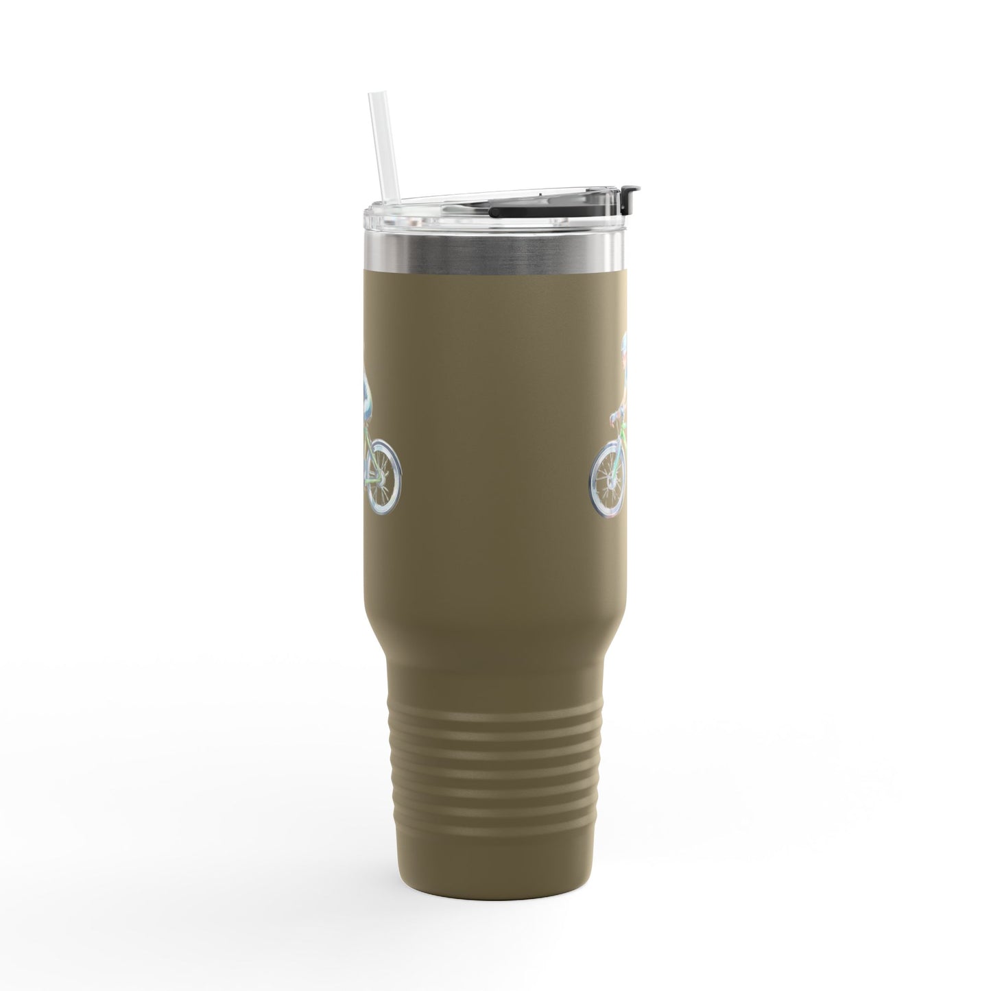 Cycling Enthusiast Insulated Travel Mug | 40oz with Bicycle Design | Perfect for Outdoor Adventures