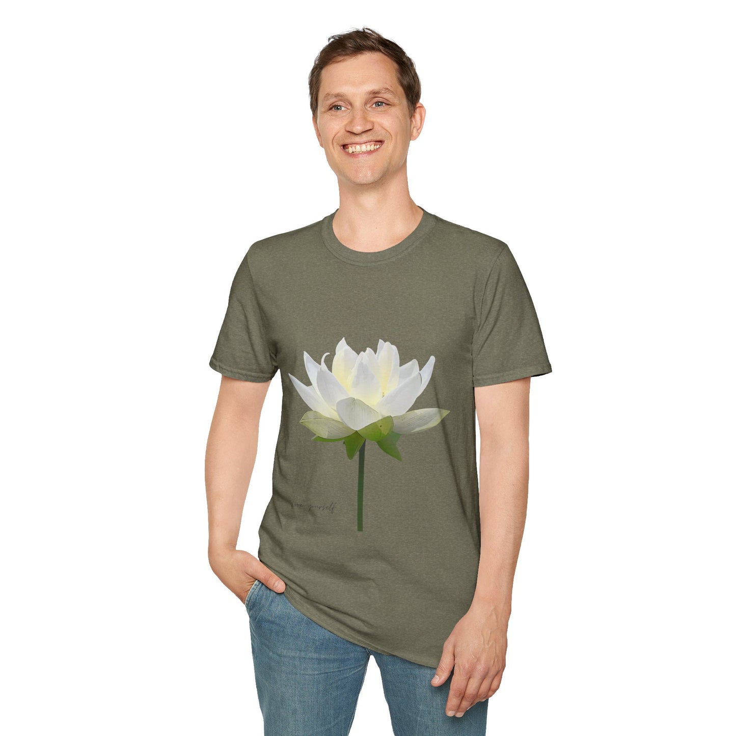 Love Yourself Lotus Flower T-Shirt - Unisex Softstyle Tee