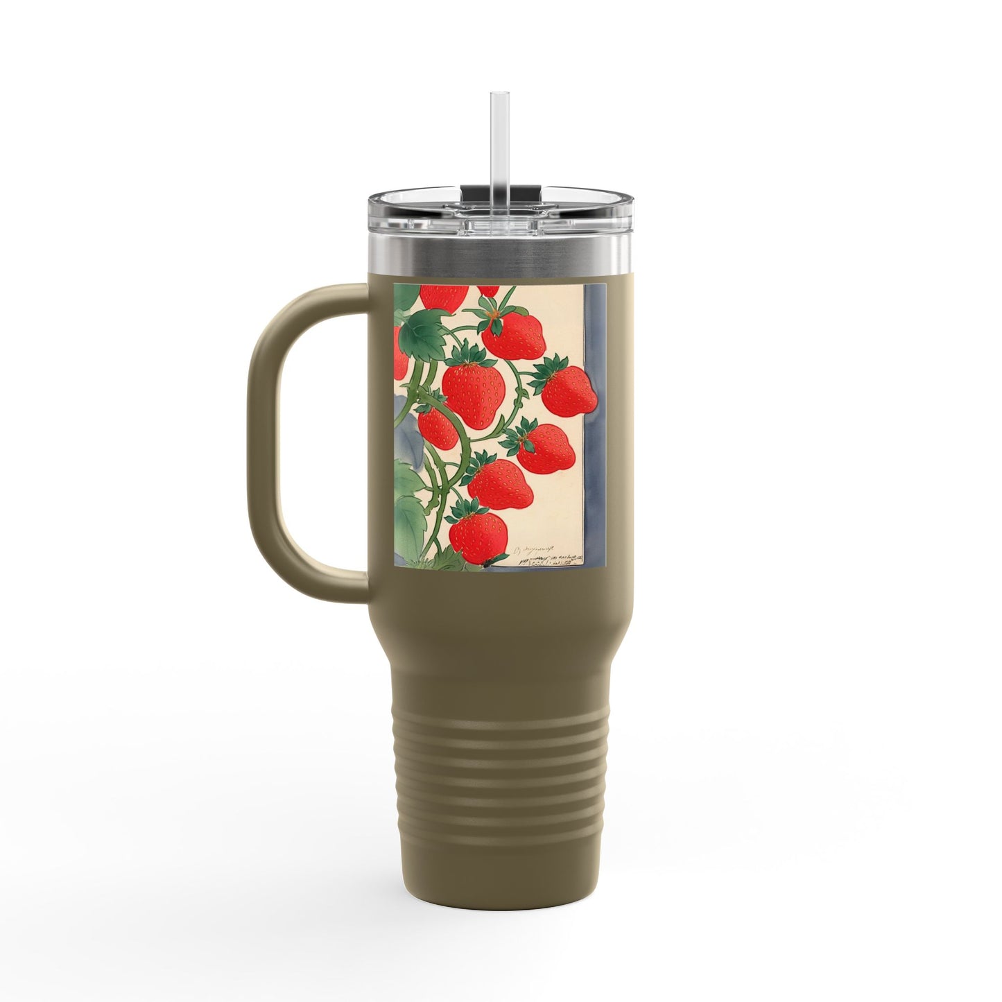 Strawberry Floral Insulated Travel Mug - 40oz