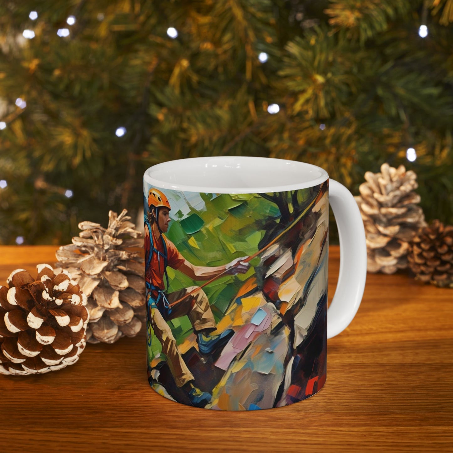Adventure Climber Ceramic Mug (11oz, 15oz) - Perfect for Outdoor Enthusiasts