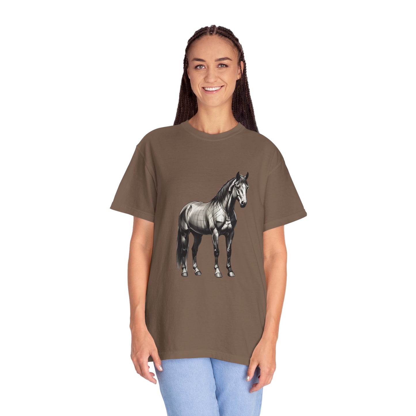 Equestrian Vibe Unisex Garment-Dyed T-Shirt - Horse Design