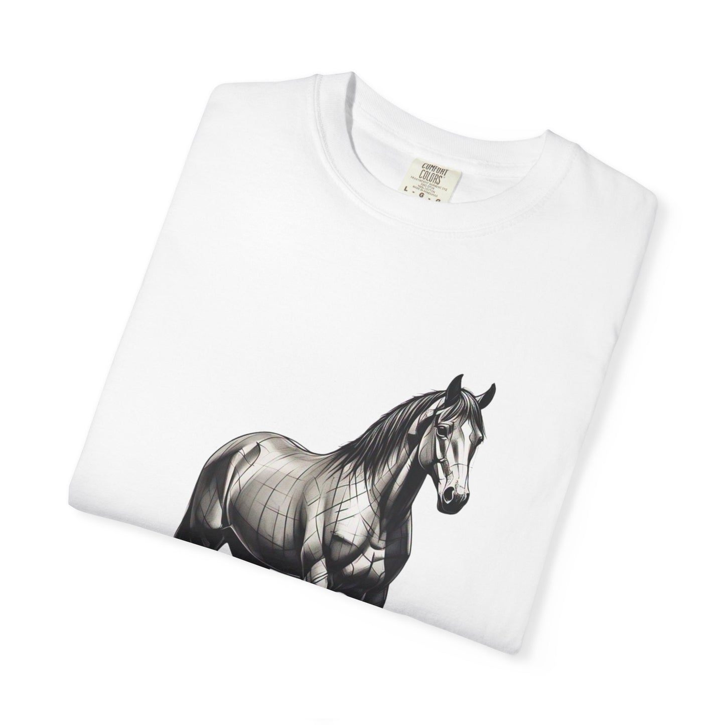 Equestrian Vibe Unisex Garment-Dyed T-Shirt - Horse Design