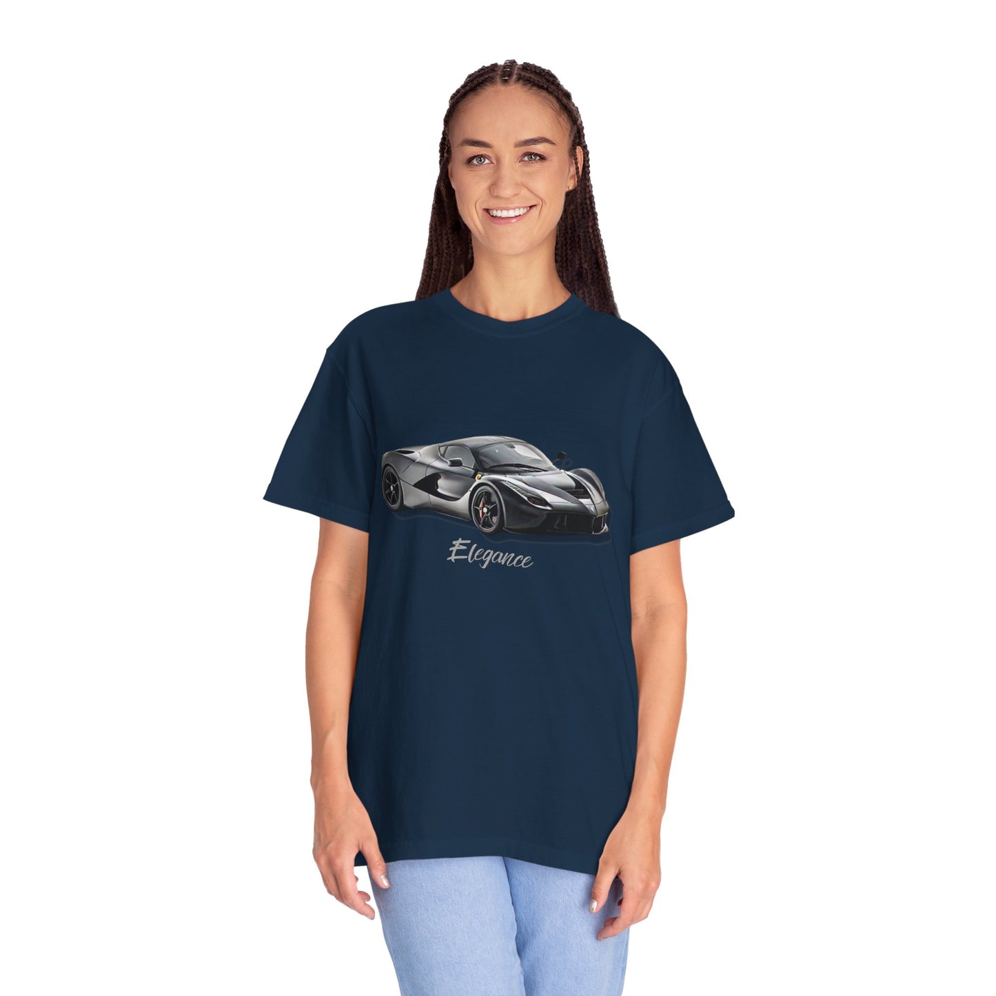 Elegant Car Graphic Unisex Garment-Dyed T-Shirt
