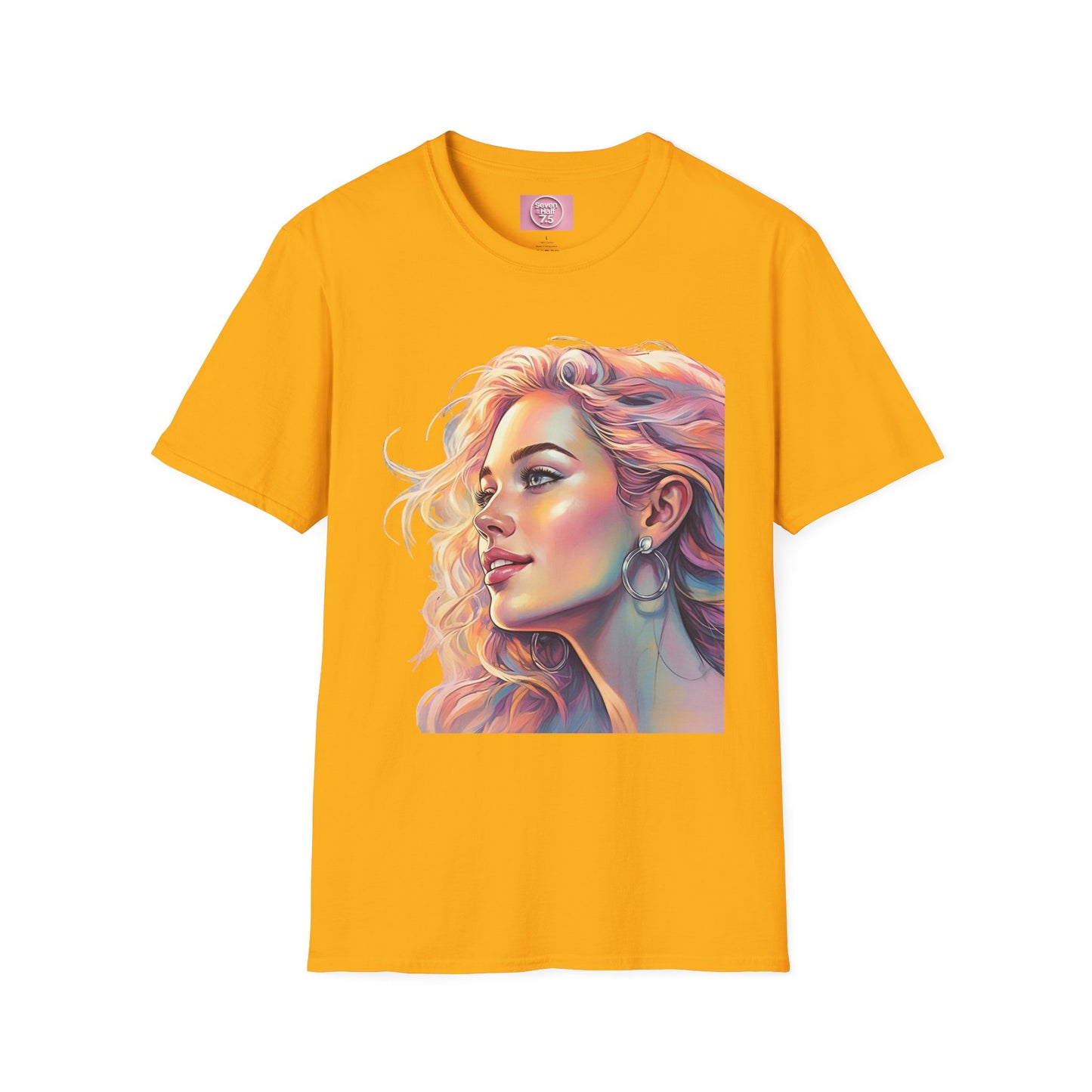 Artistic Women's Portrait T-Shirt - Women's Softstyle Tee for Creative Souls