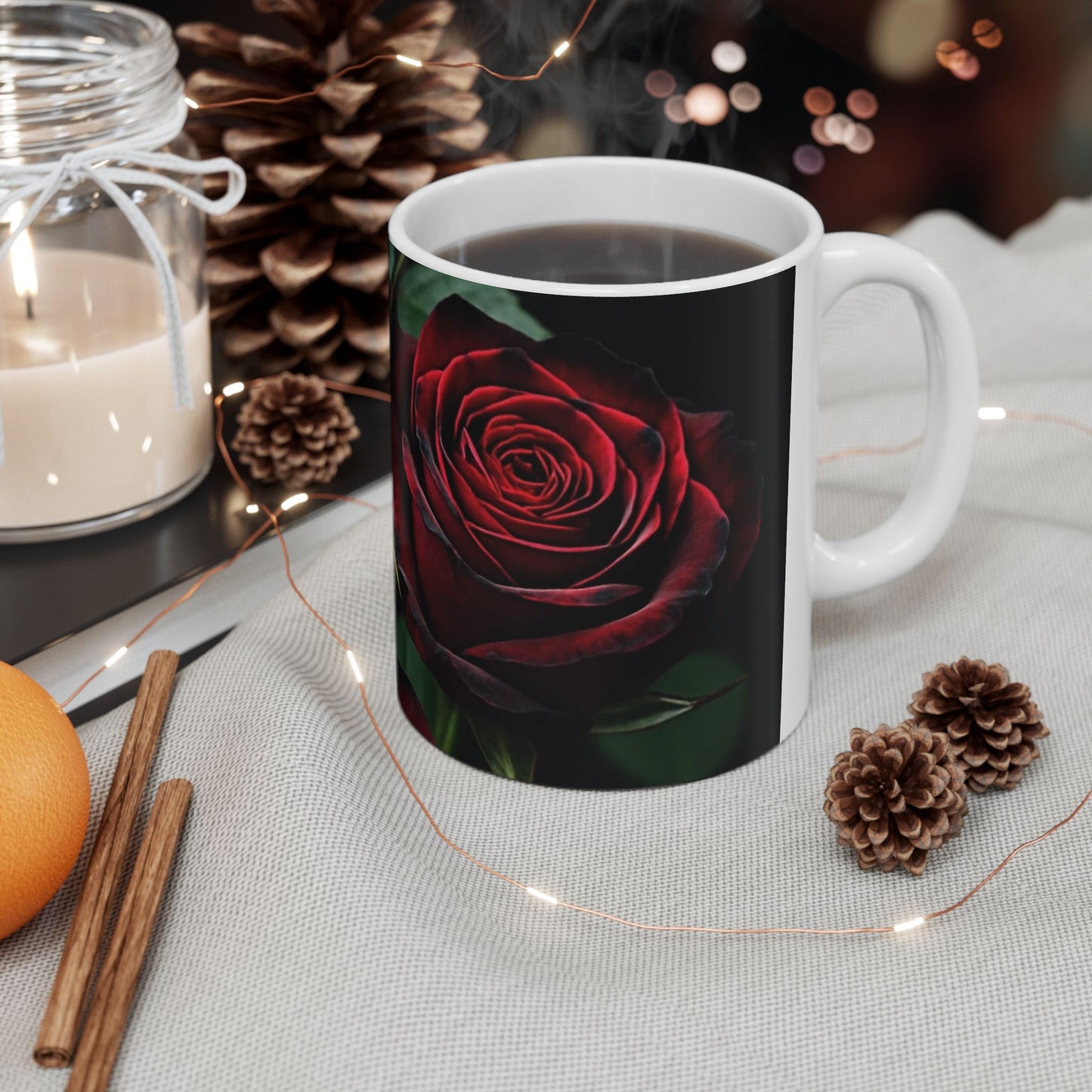 Elegant Rose Ceramic Mug - 11oz & 15oz Options - Perfect Gift for Occasions