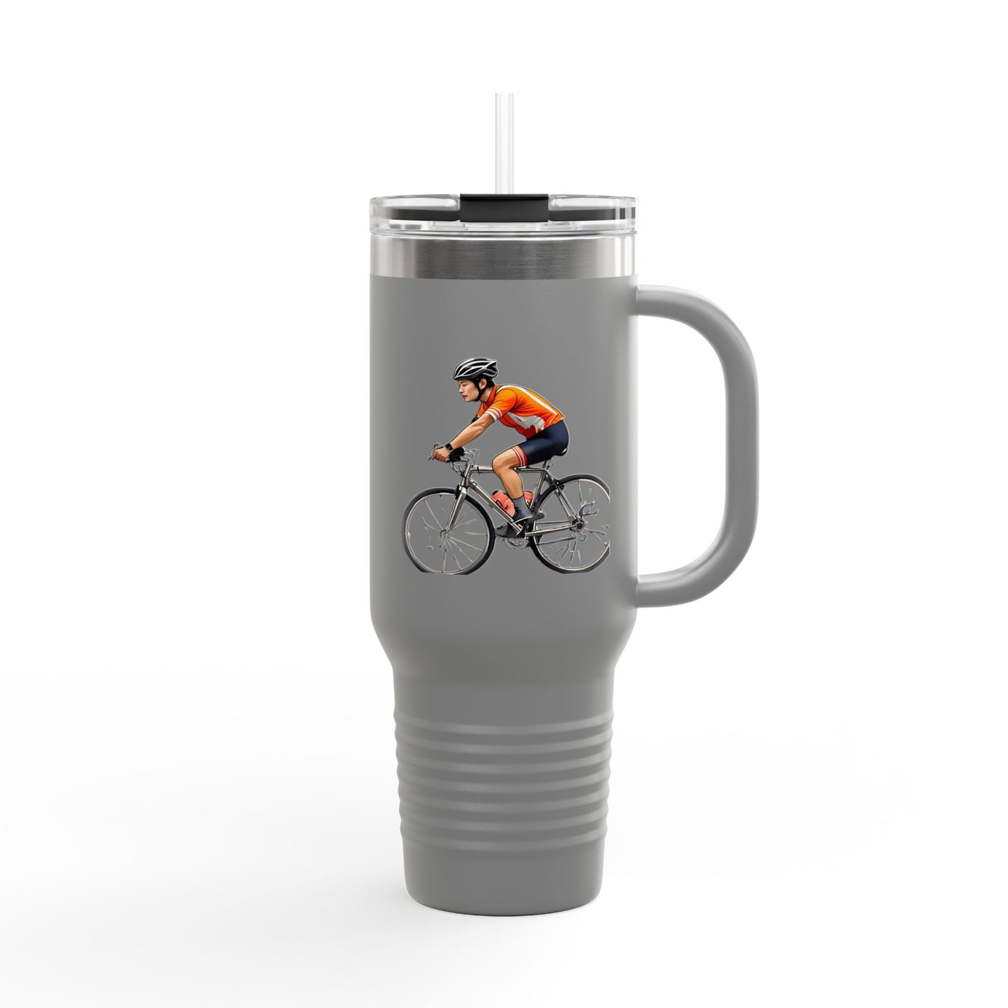 Cycling Enthusiast Insulated Travel Mug - 40oz, Perfect for Adventurers and Coffee Lovers