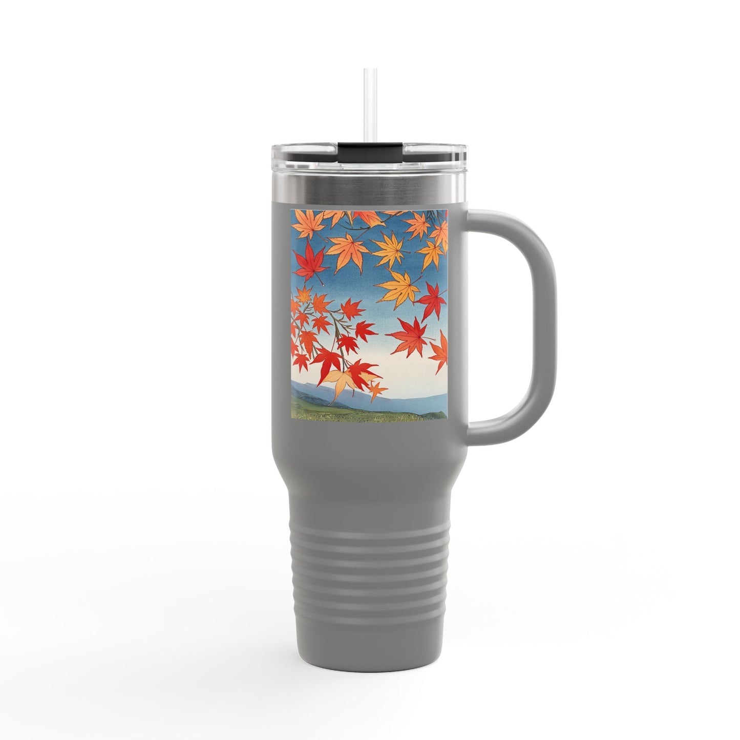 Autumn Leaves Insulated Travel Mug - 40oz Travel Cup with Straw