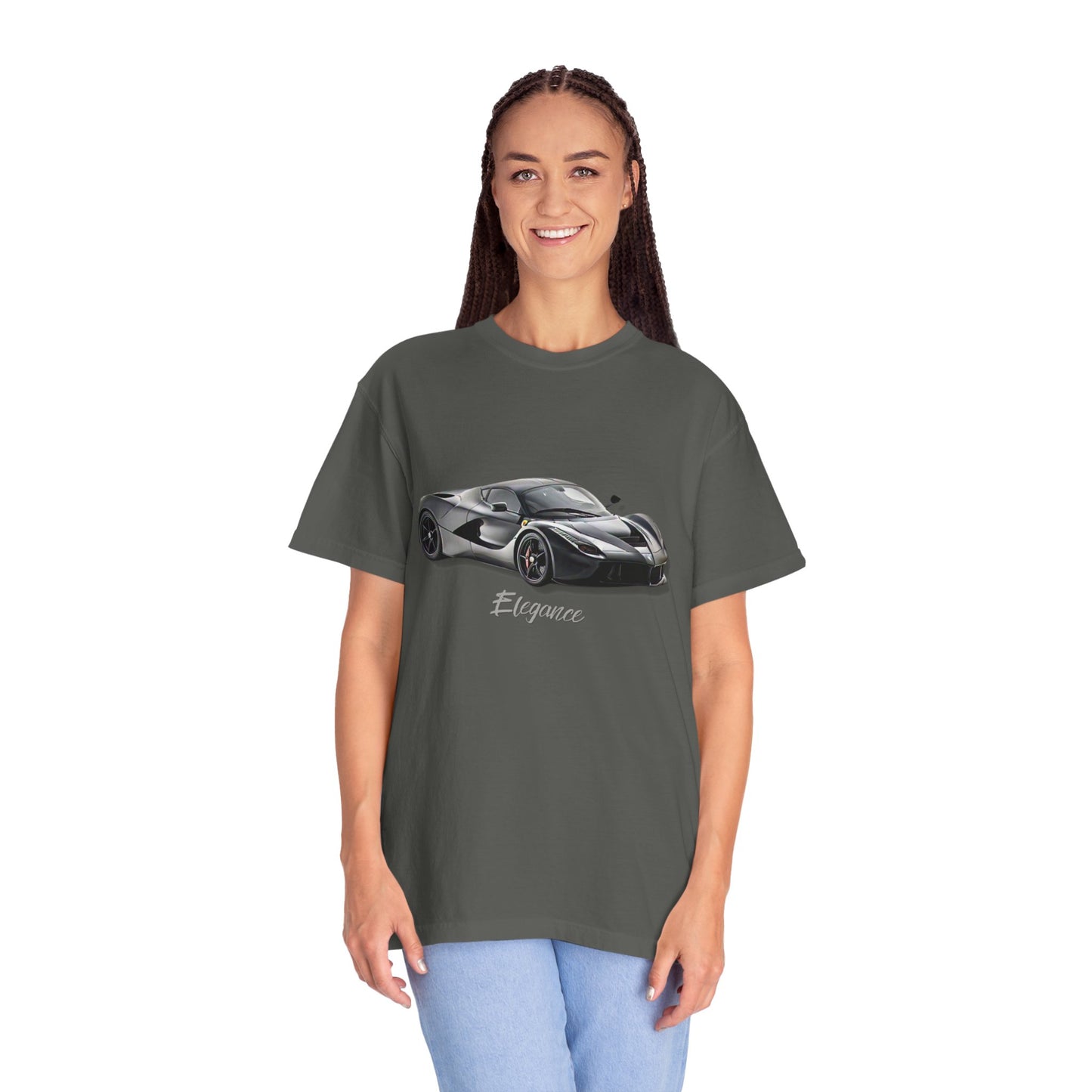 Elegant Car Graphic Unisex Garment-Dyed T-Shirt