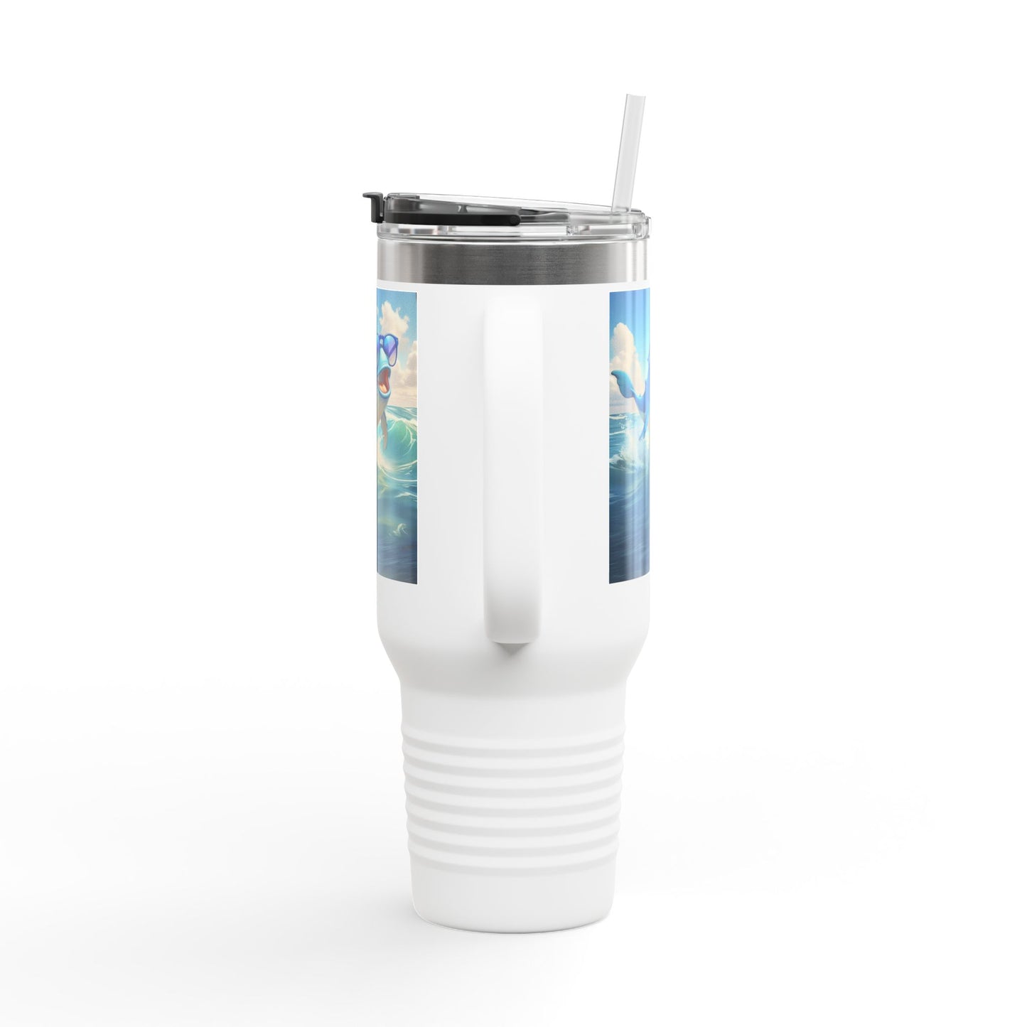 Funny Whale Insulated Travel Mug - 40oz Tumbler with Straw - Perfect for Outdoor Adventures and Gifts