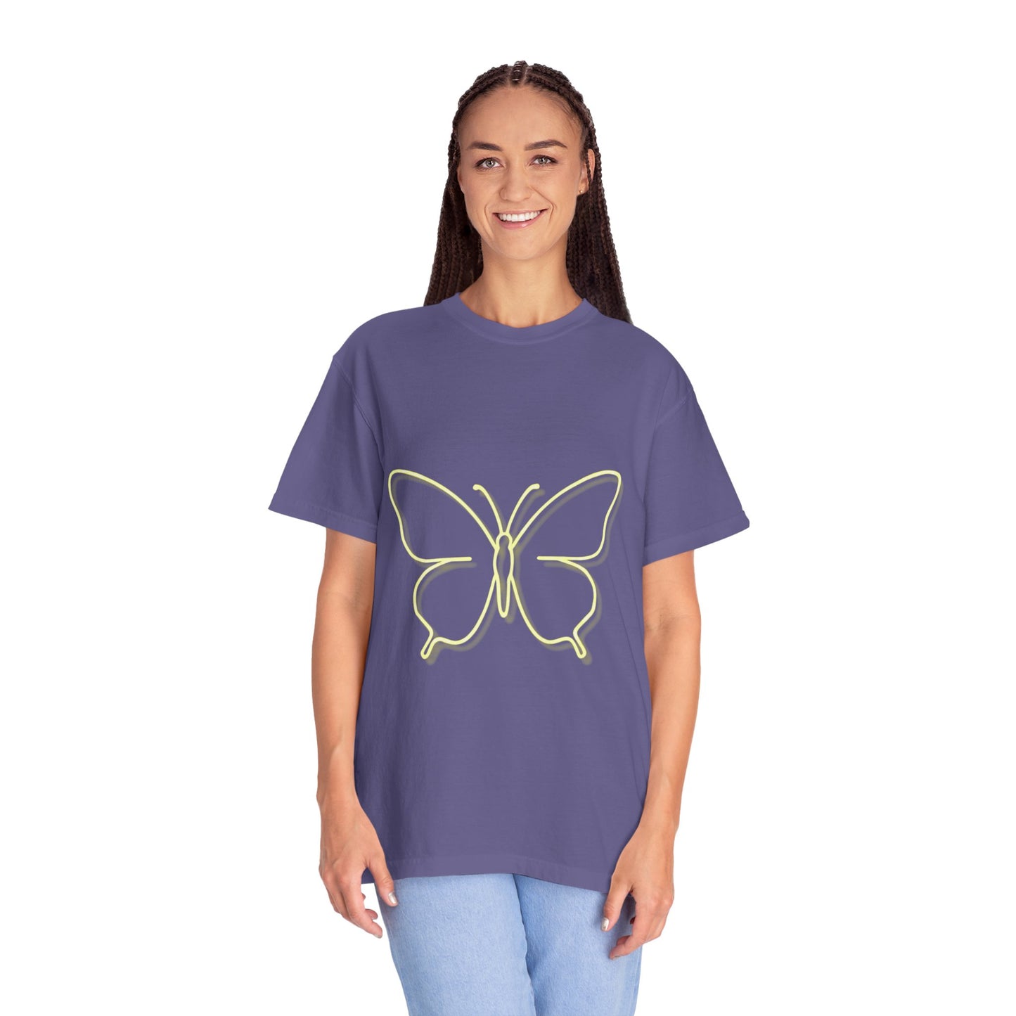 Butterfly Neon Unisex Garment-Dyed T-Shirt | Casual Wear for Nature Lovers