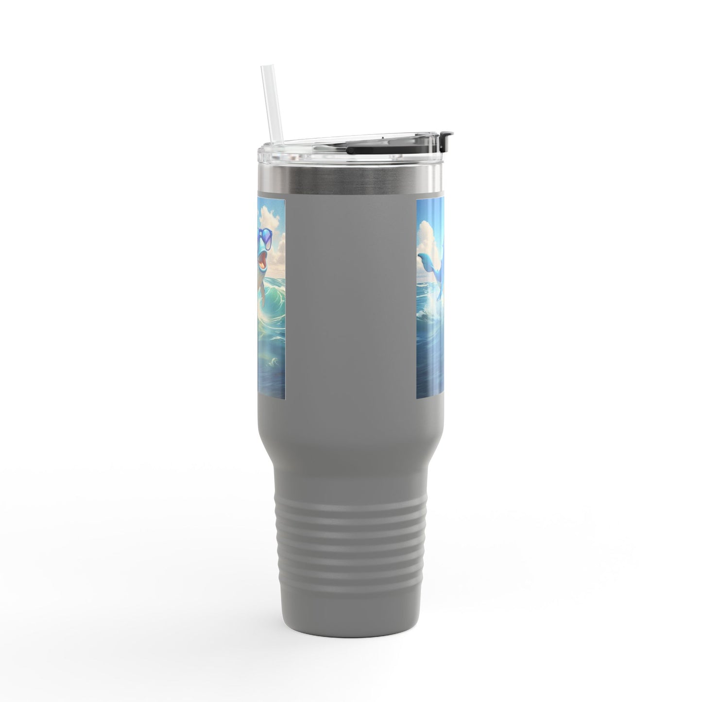 Funny Whale Insulated Travel Mug - 40oz Tumbler with Straw - Perfect for Outdoor Adventures and Gifts