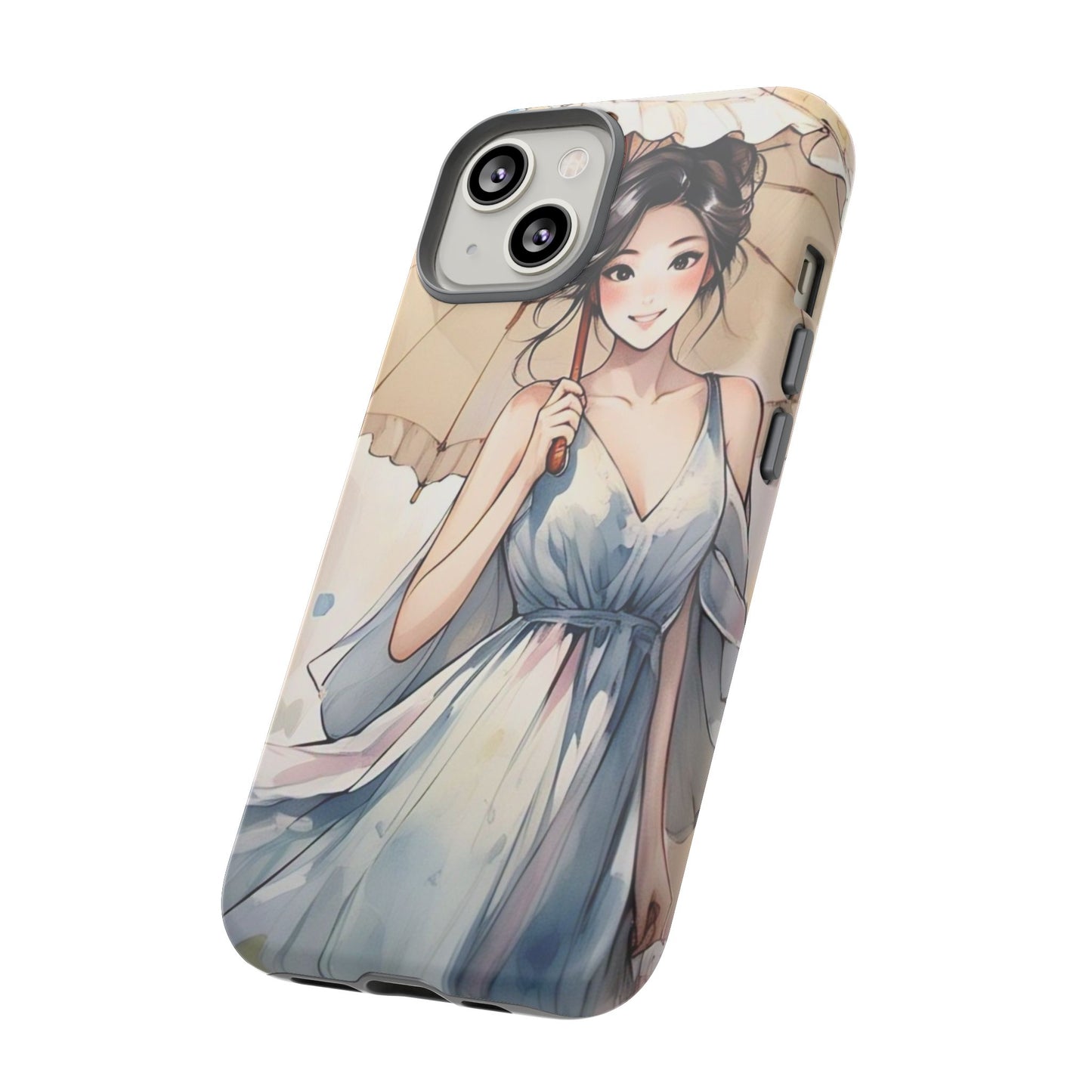 Elegant Floral Phone Case with Umbrella Design