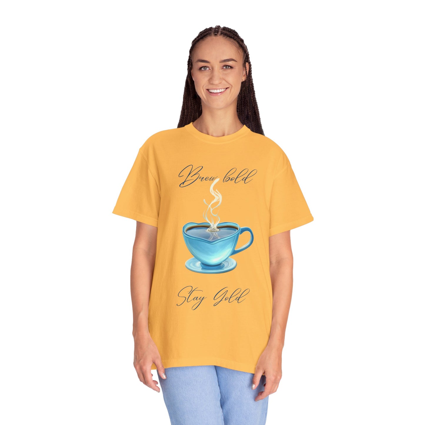 Brew Bold Unisex Garment-Dyed T-Shirt - Coffee Lover's Design