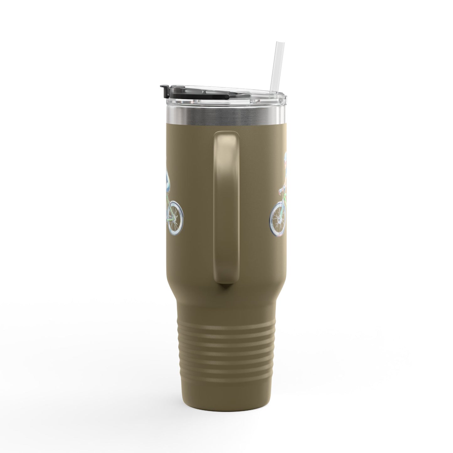 Cycling Enthusiast Insulated Travel Mug | 40oz with Bicycle Design | Perfect for Outdoor Adventures