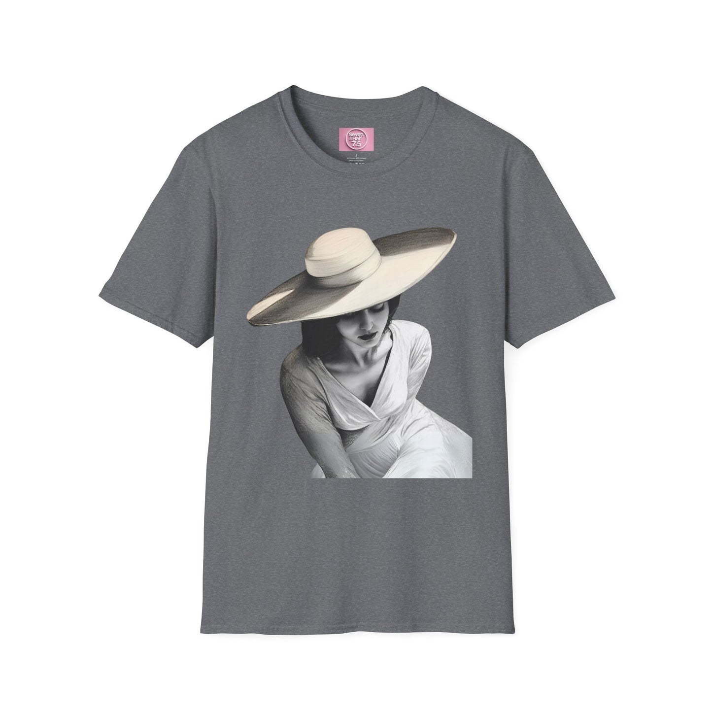 Artistic Women's Softstyle T-Shirt - Charcoal art Design