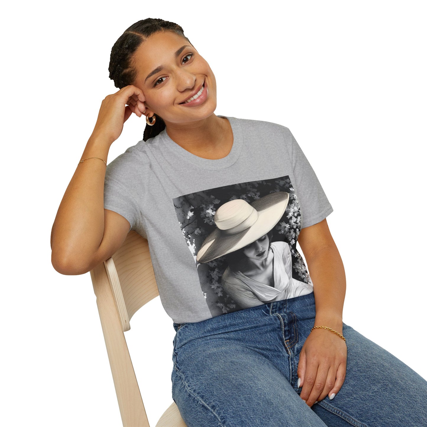 Elegant Charcoal art Softstyle T-Shirt - Perfect for Spring and Summer