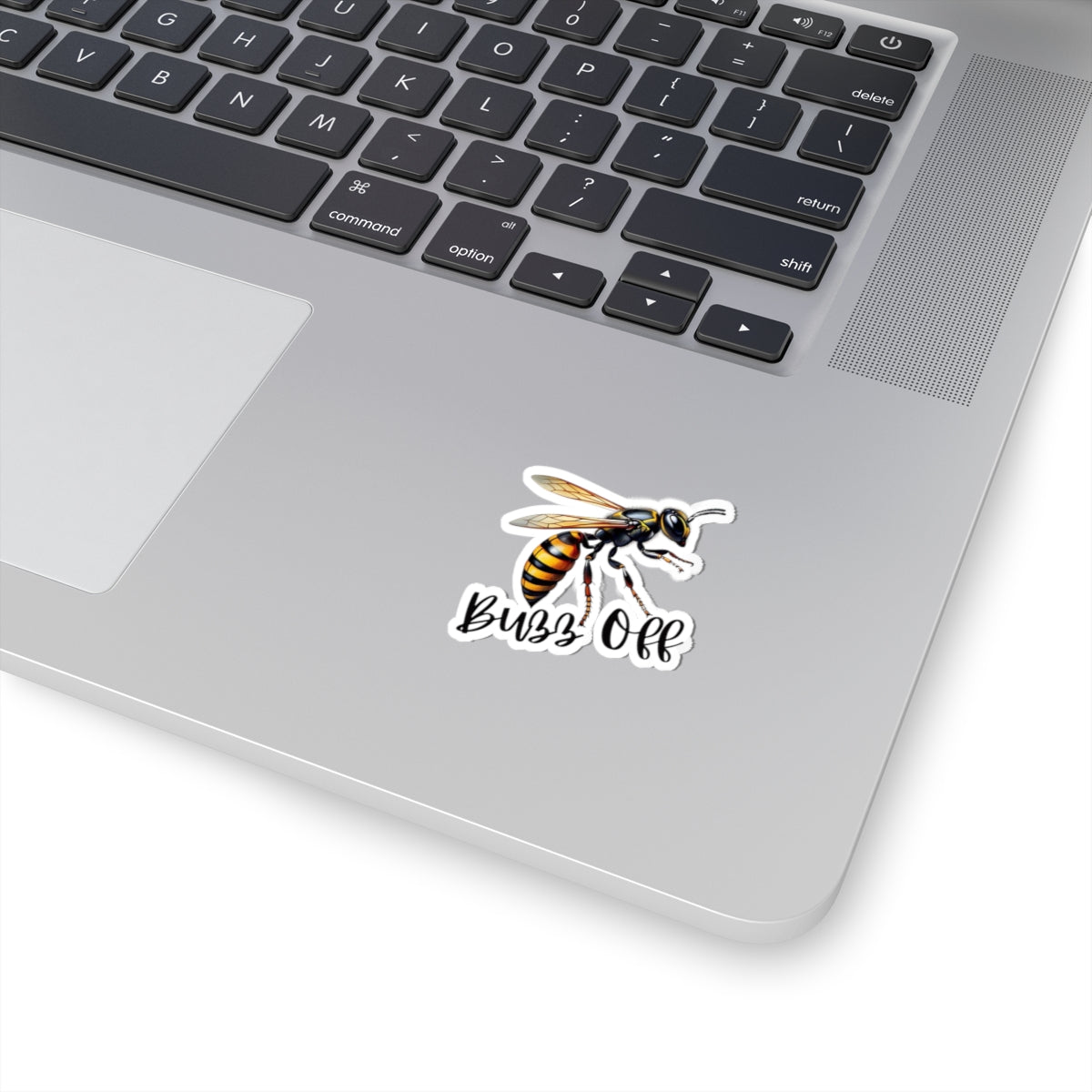 Buzz Off Bee Kiss-Cut Stickers - Fun, Colorful Laptop Decals for Nature Lovers