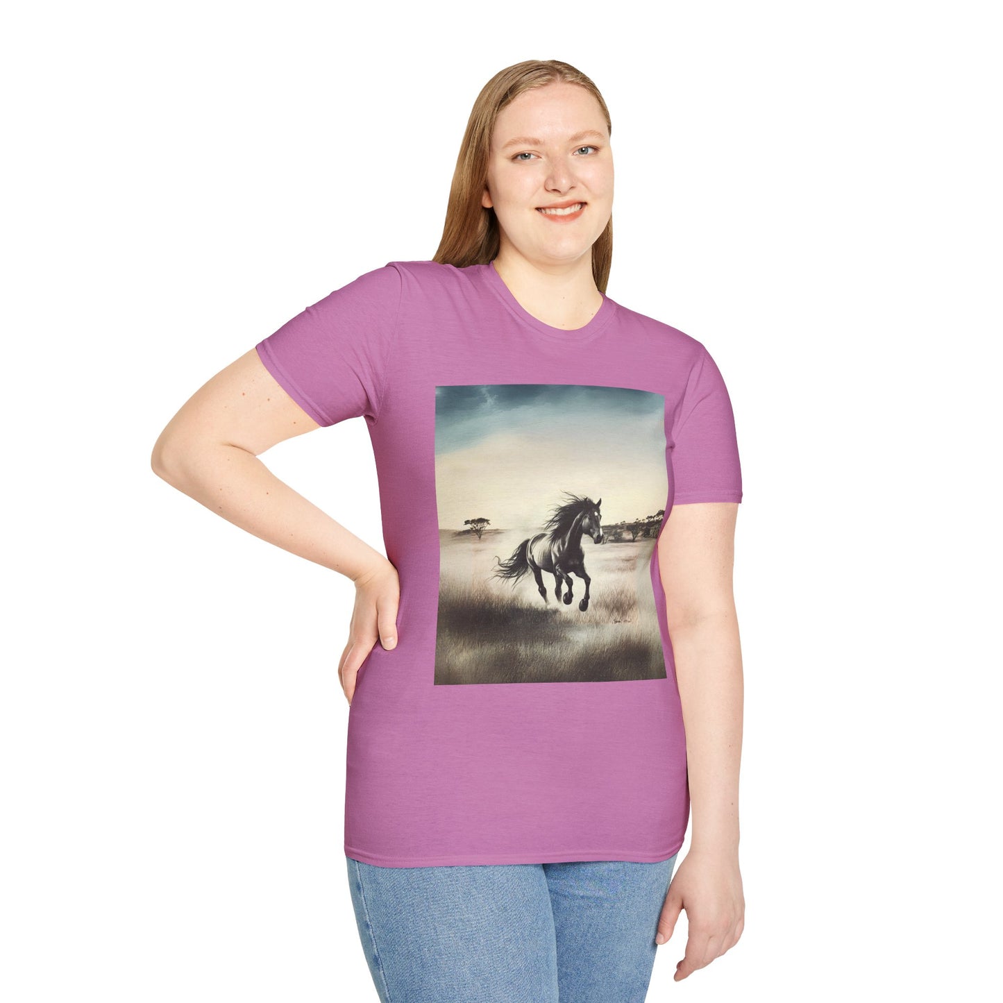Majestic Horse Unisex Softstyle T-Shirt - Nature Inspired Graphic Tee