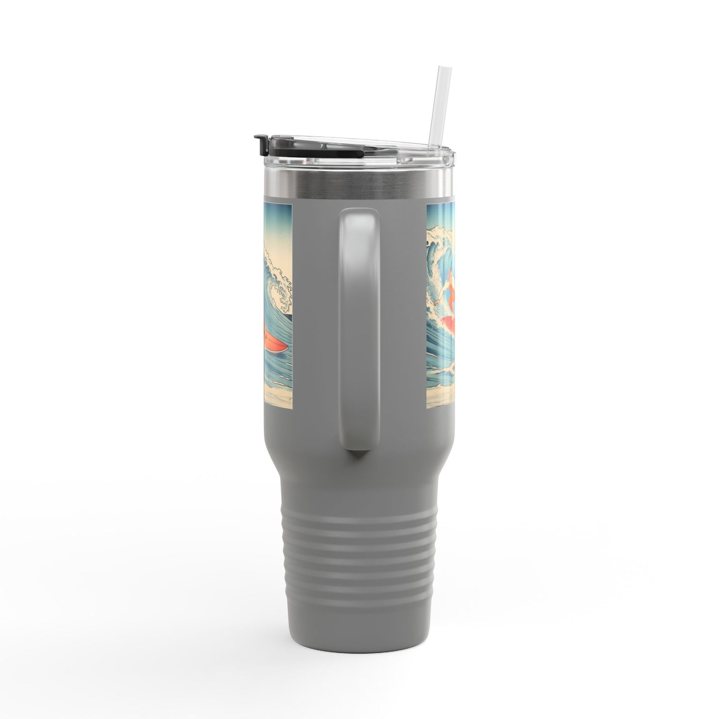 Surf Wave Insulated Travel Mug - 40oz Water Bottle for Beach Lovers