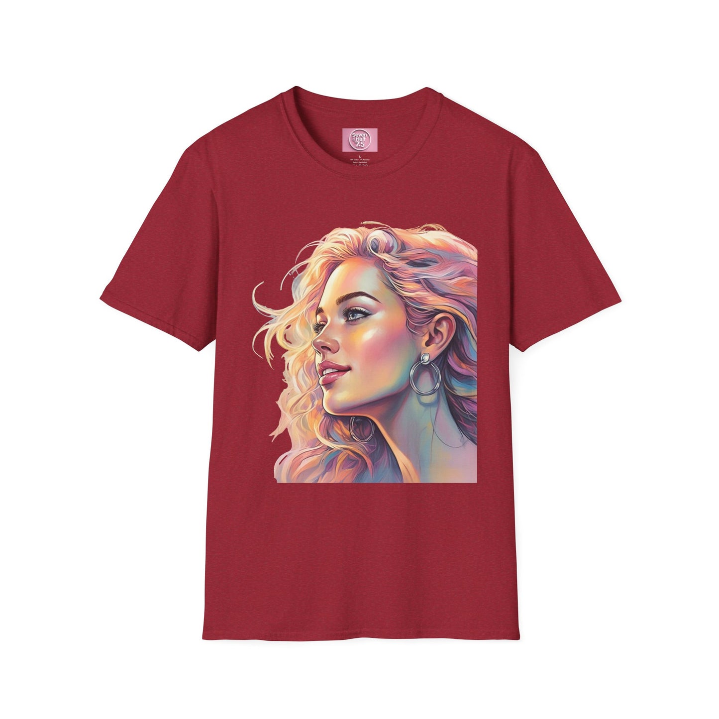 Artistic Women's Portrait T-Shirt - Women's Softstyle Tee for Creative Souls