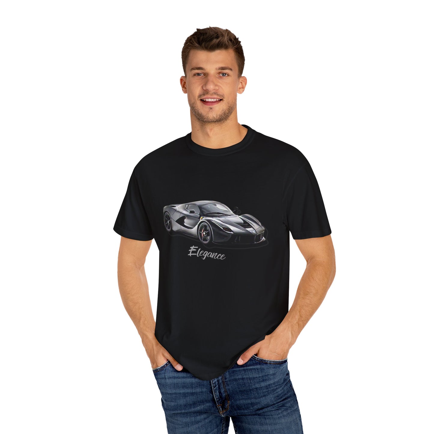 Elegant Car Graphic Unisex Garment-Dyed T-Shirt