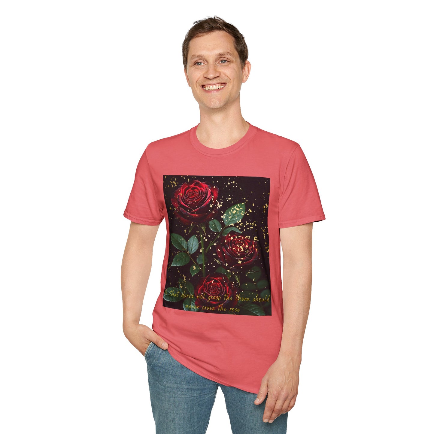 Elegant Rose Graphic T-Shirt - Inspirational Quote Design