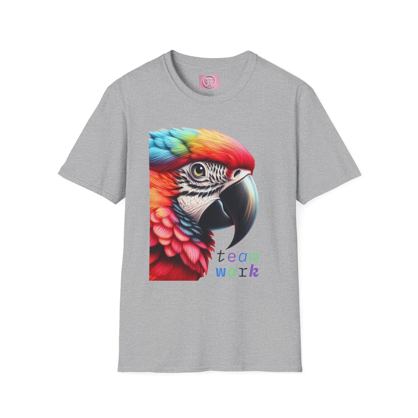 Vibrant Parrot Teamwork T-Shirt for Nature Lovers