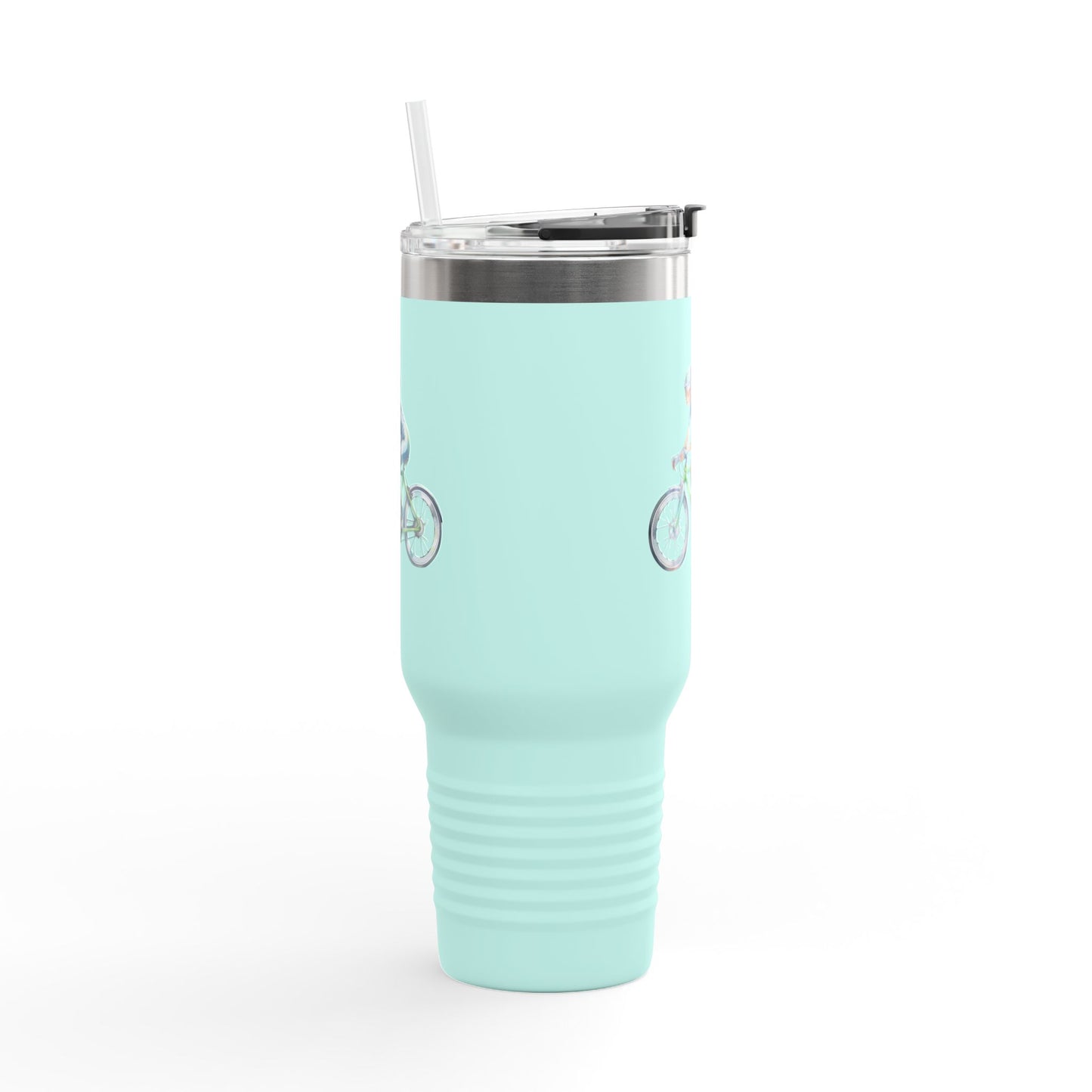 Cycling Enthusiast Insulated Travel Mug | 40oz with Bicycle Design | Perfect for Outdoor Adventures