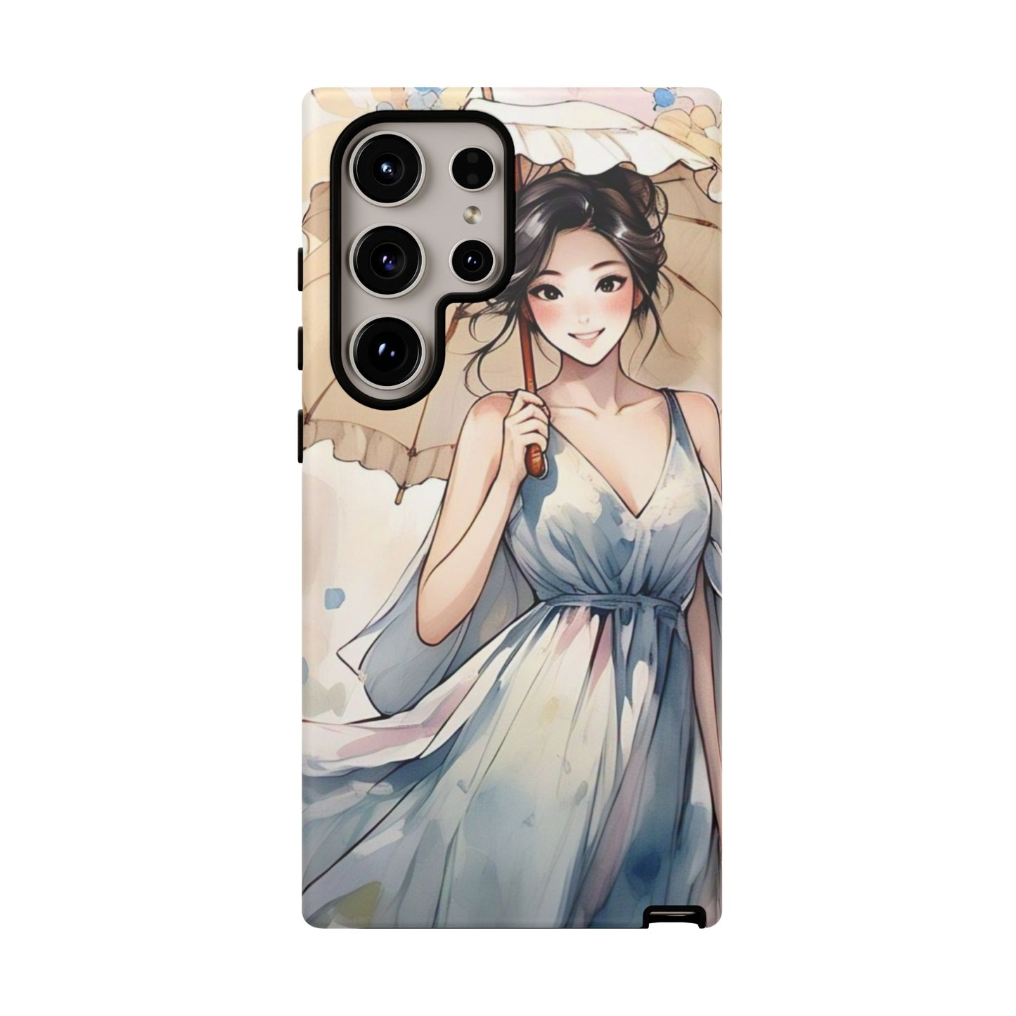 Elegant Floral Phone Case with Umbrella Design