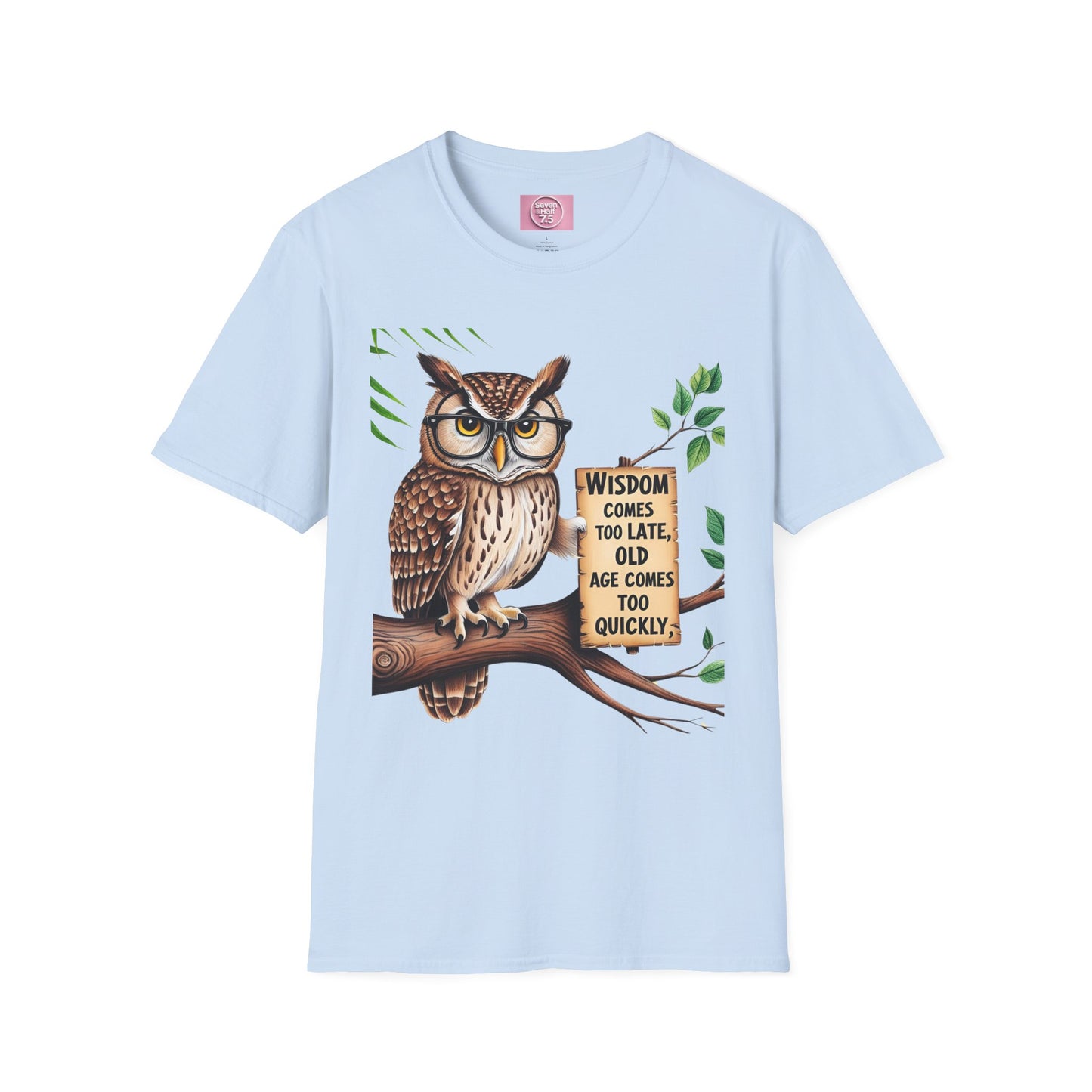 Wisdom Owl Unisex Softstyle T-Shirt - Inspirational Nature Tee