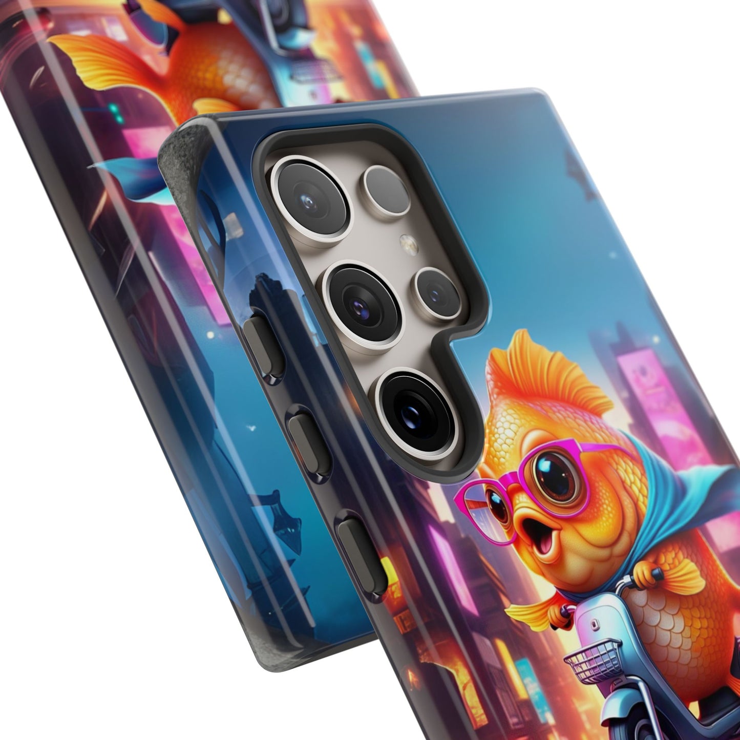 Adventures of Miss Goldfish Phone Case - Fun & Colorful Tough Cover for Fish Lovers