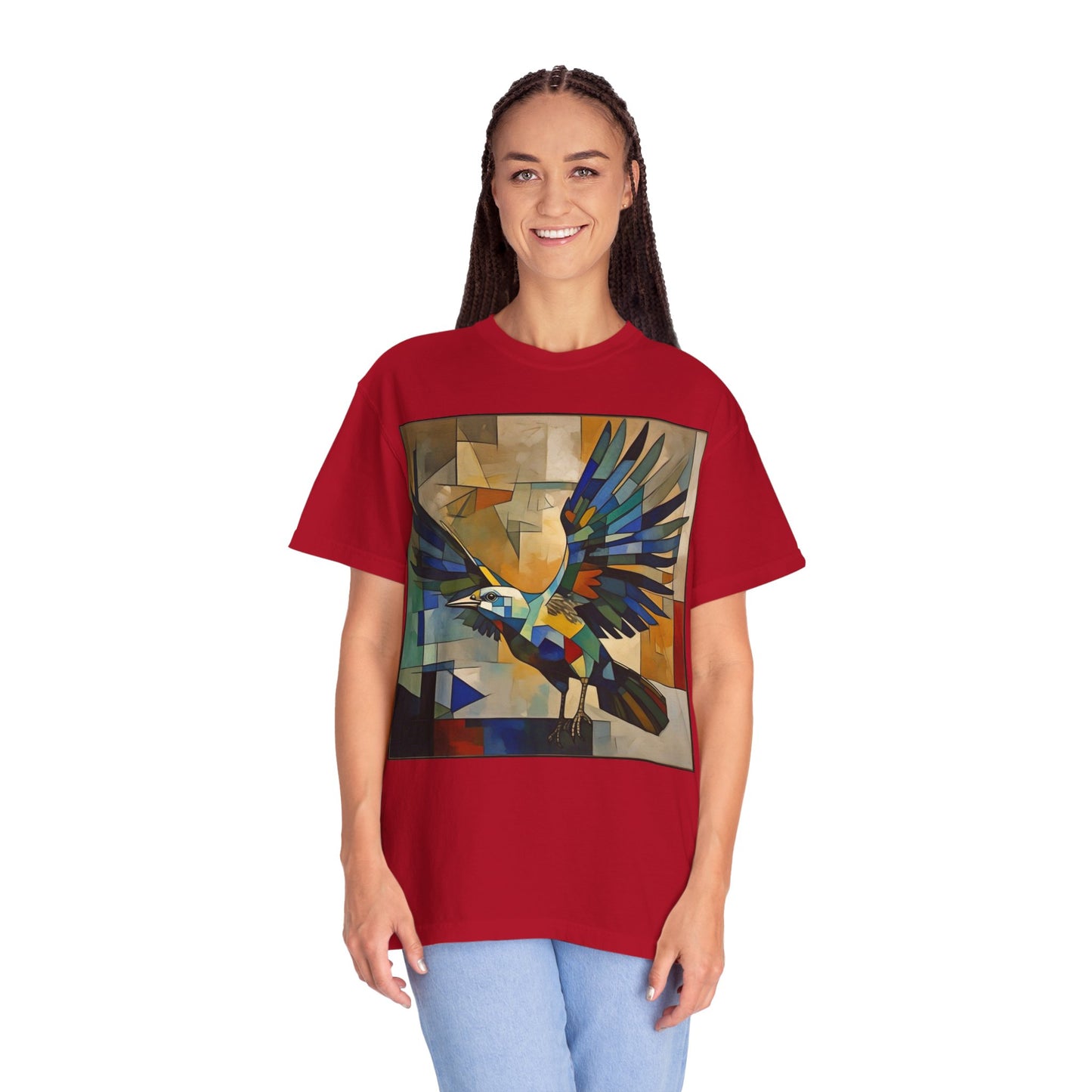 Colorful Bird Art Unisex T-Shirt - Vibrant Garment-Dyed Tee