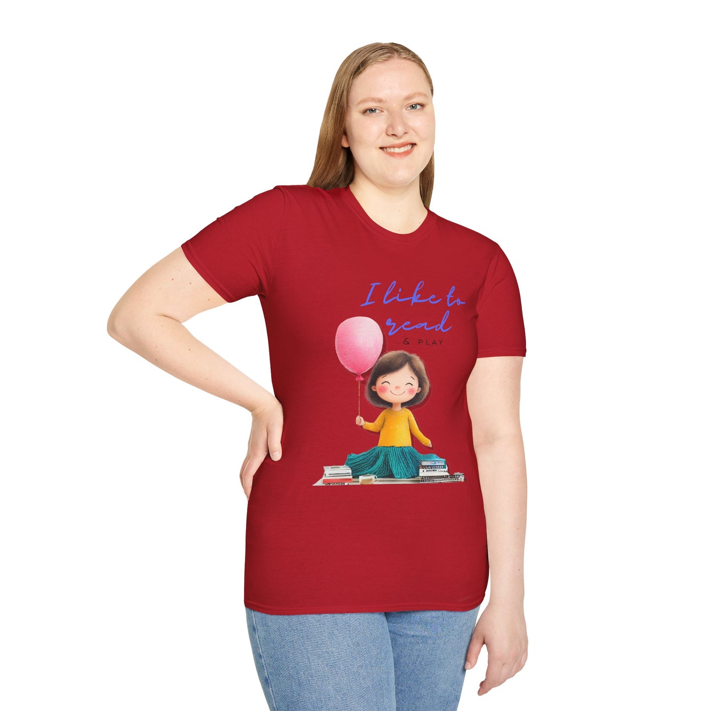 Women's Fun T-Shirt - "I Like to Read & Play"