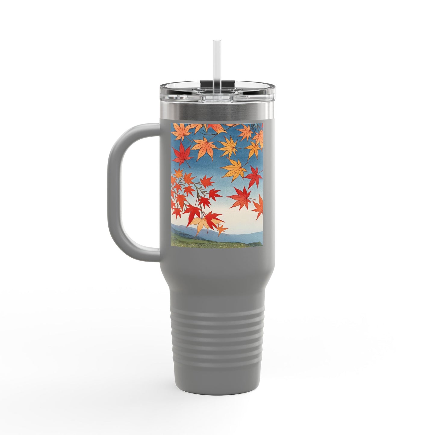 Autumn Leaves Insulated Travel Mug - 40oz Travel Cup with Straw