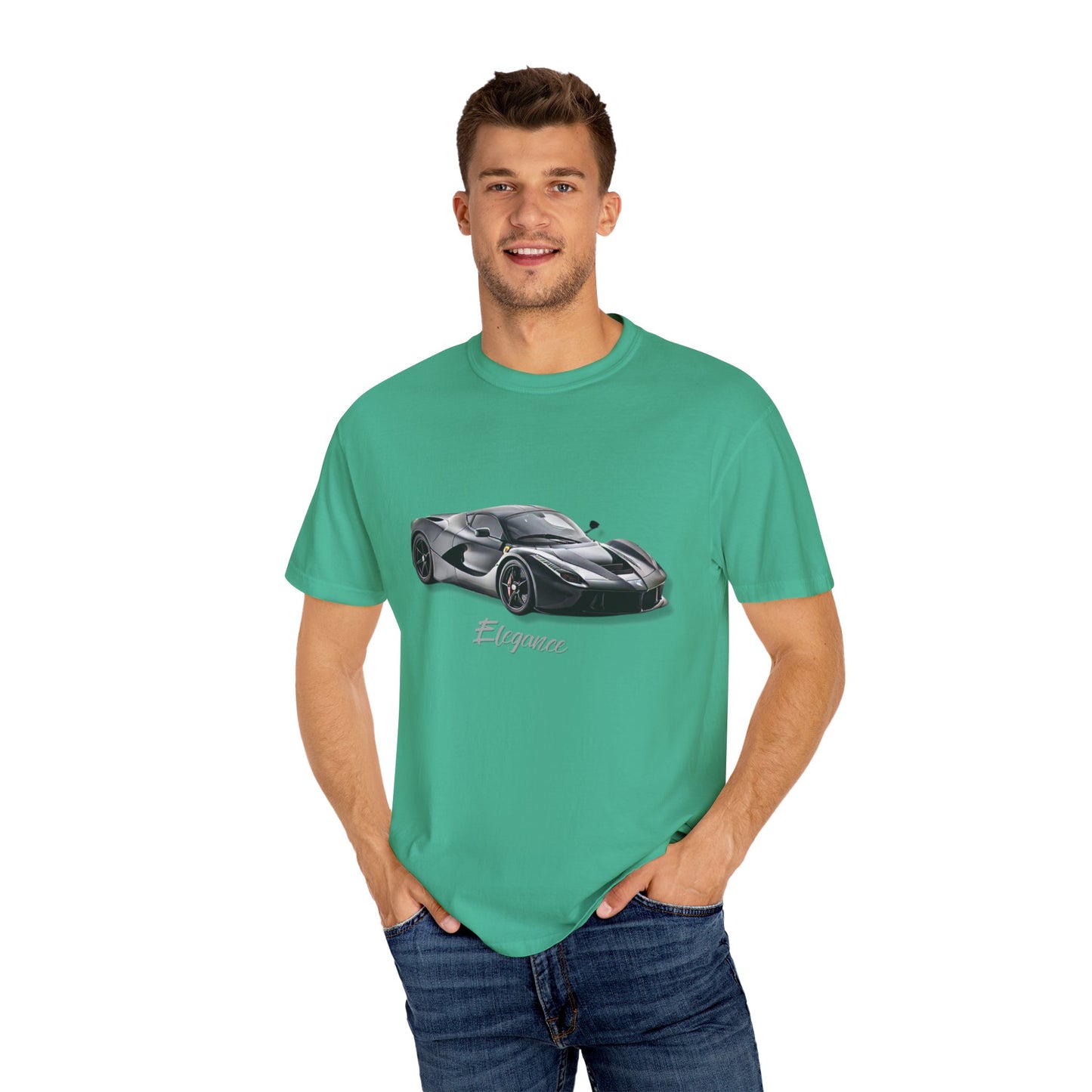 Elegant Car Graphic Unisex Garment-Dyed T-Shirt